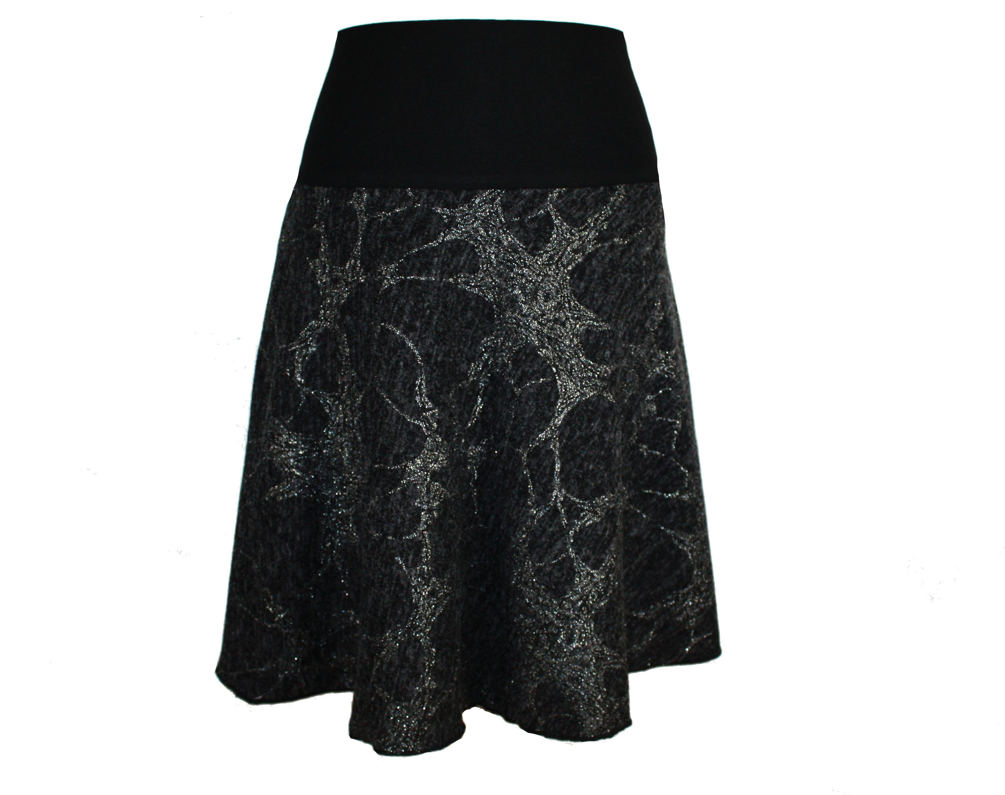 dunkle design Strickrock Schwarz Grau Blau Silber 57cm elastischer Bund günstig online kaufen