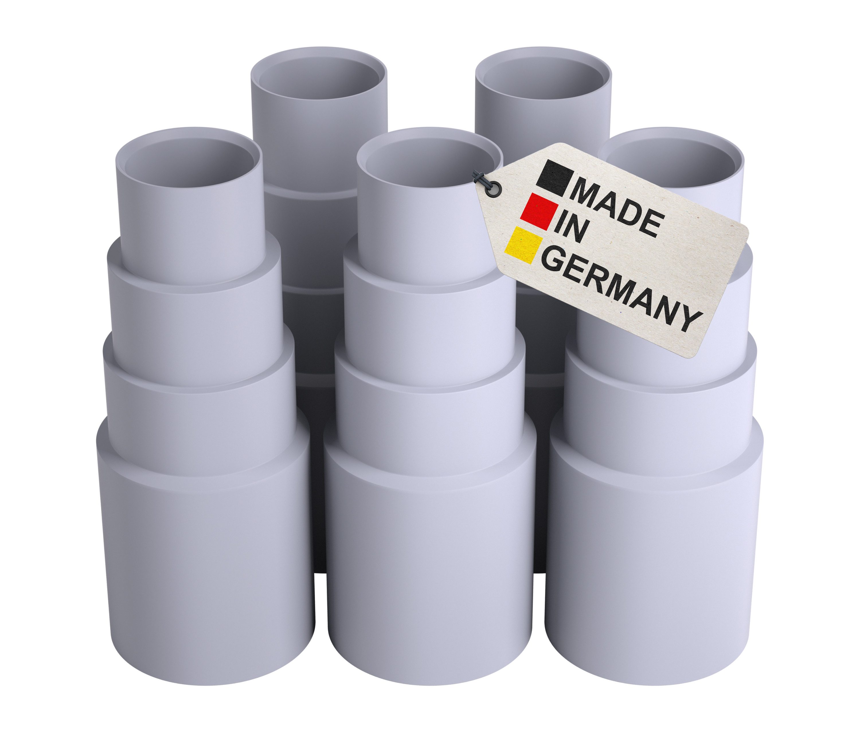 BAUHELD Staubsaugerrohr-Adapter Schwarz PVC-Gummi, Zubehör für Kärcher, Bosch, Miele, AEG, Siemens, Makita, Dyson, Festool, Vorwerk, Einhell, Mehrstufensystem, flexibel zuschneidbar
