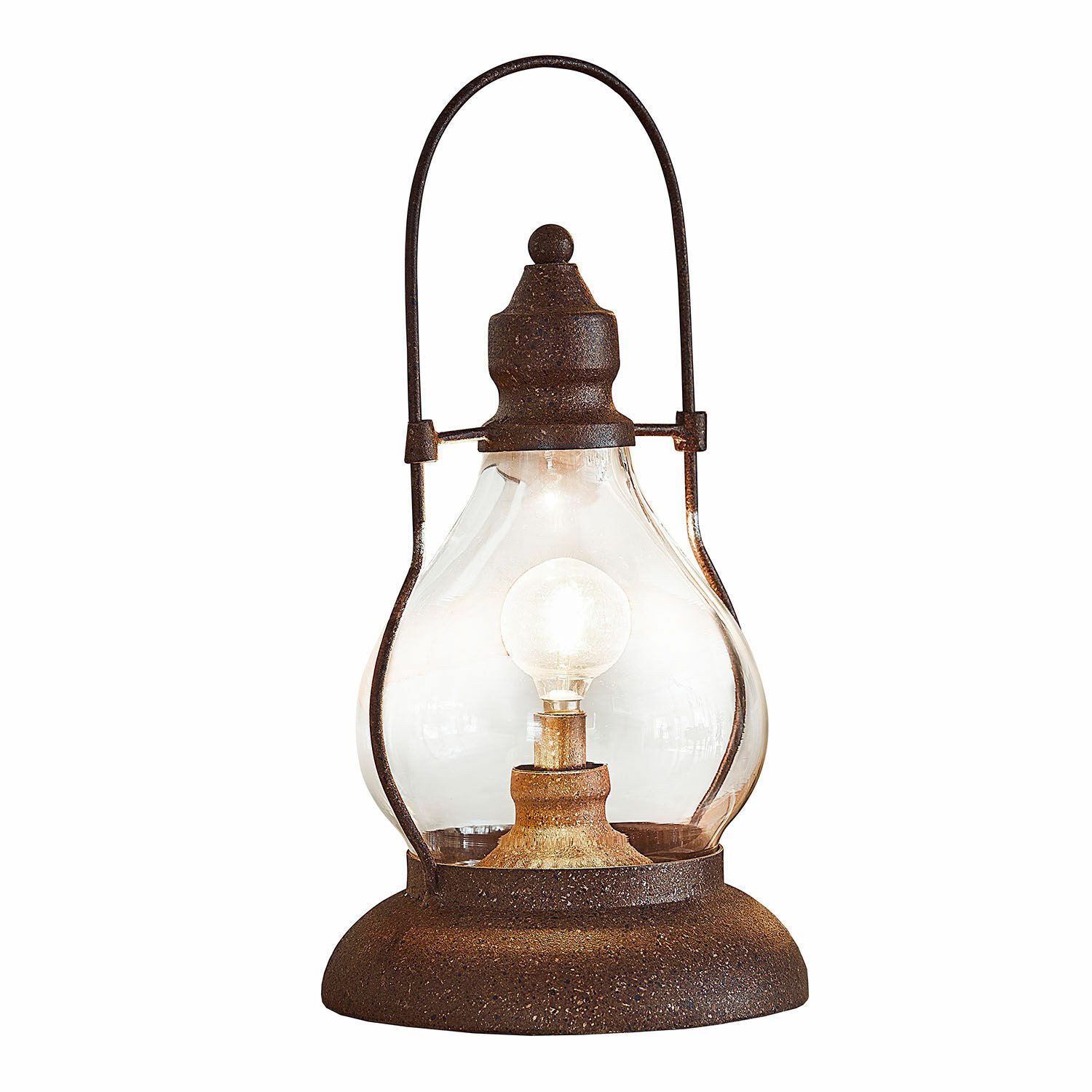 LED Laterne Wiederaufladbare LED-Laterne Cortney antikbraun