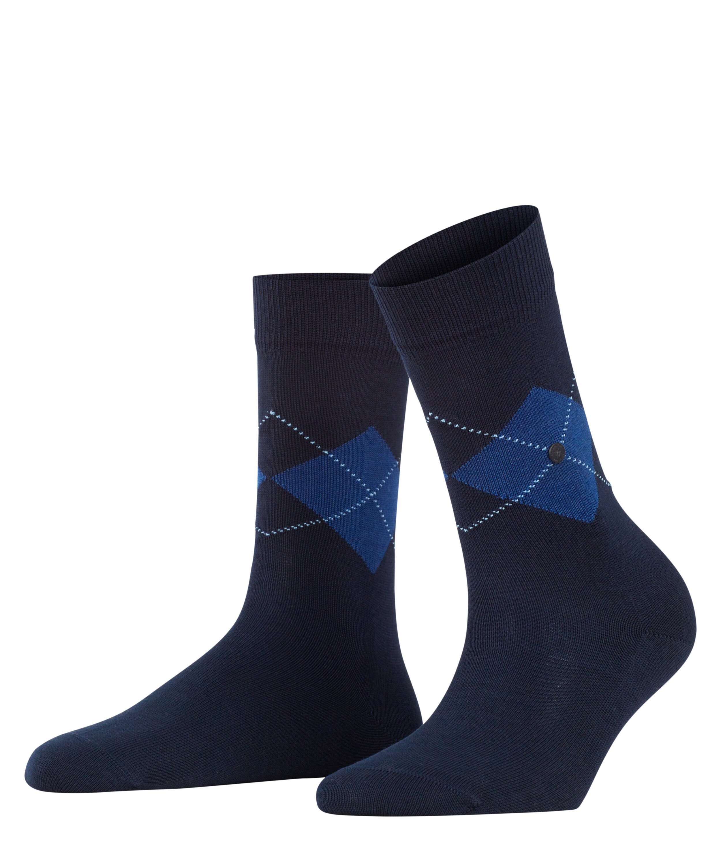 Top-Restaurant Burlington Socken Black Argyle (6120) marine (1-Paar)