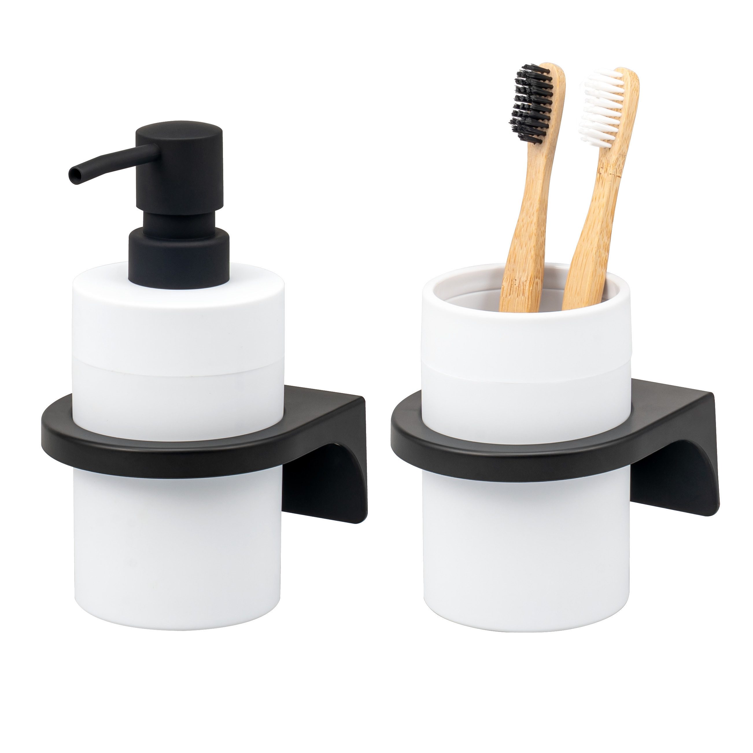 bremermann Badaccessoire-Set Bad-Serie SAVONA Softtouch inkl. Wandhalter, rund, 2 tlg.