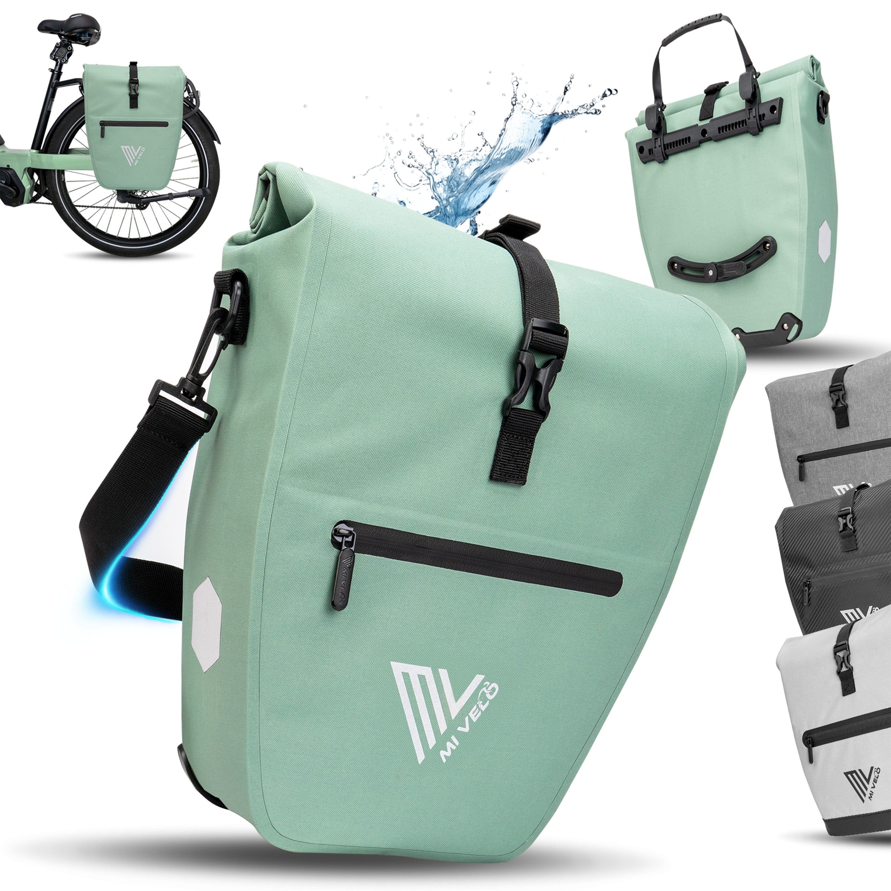 MIVELO Fahrradtasche Gepäckträgertasche wasserdicht inkl. Gurt für Umhängetasche, 2 Вариантыn wählbar