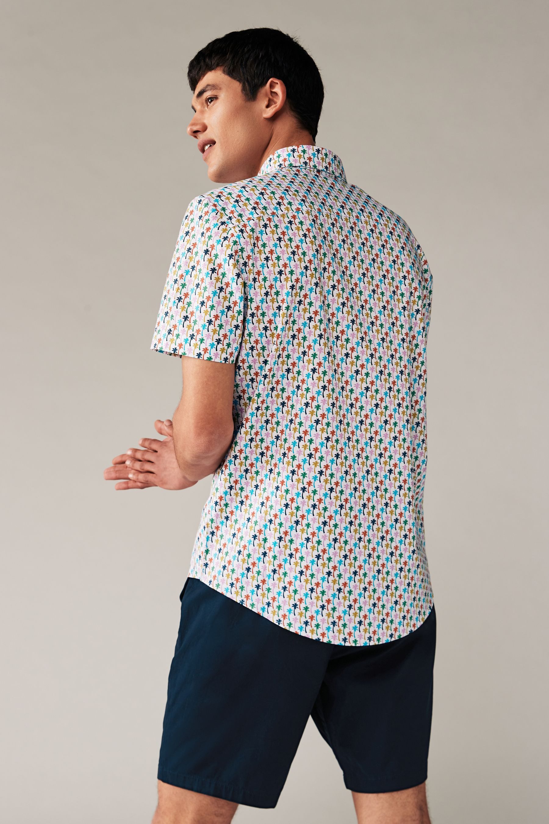 Next Businesshemd Oxford-Kurzarmhemd mit Print (1-tlg) günstig online kaufen