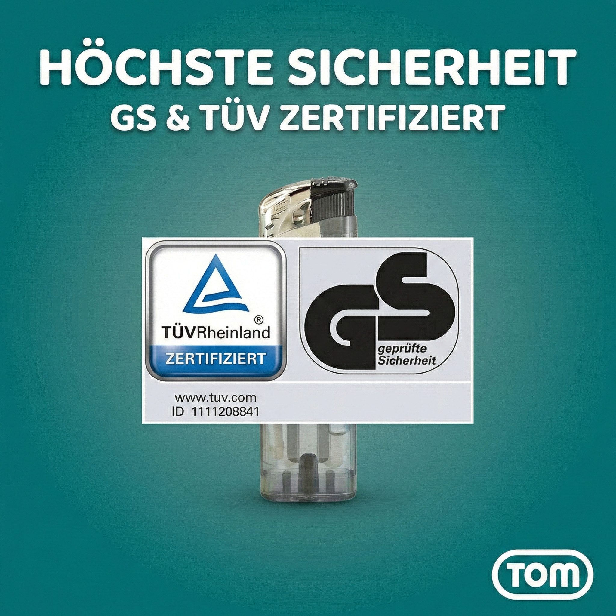TOM Feuerzeuge Display 50er Set 5 Farben Nachfüllbar Soft-Flame (50-St), Gleichmäßige Flammenleistung, Elektronik, Vorgefüllt – Bild 5 von 5