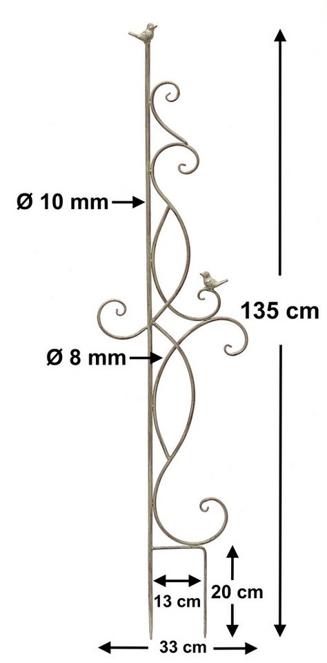 Thumbnail - DanDiBo Rankhilfe Metall Rankgitter 135 cm 93999 Kletterhilfe Bodenstecker, Blumenhalter Ranksäule