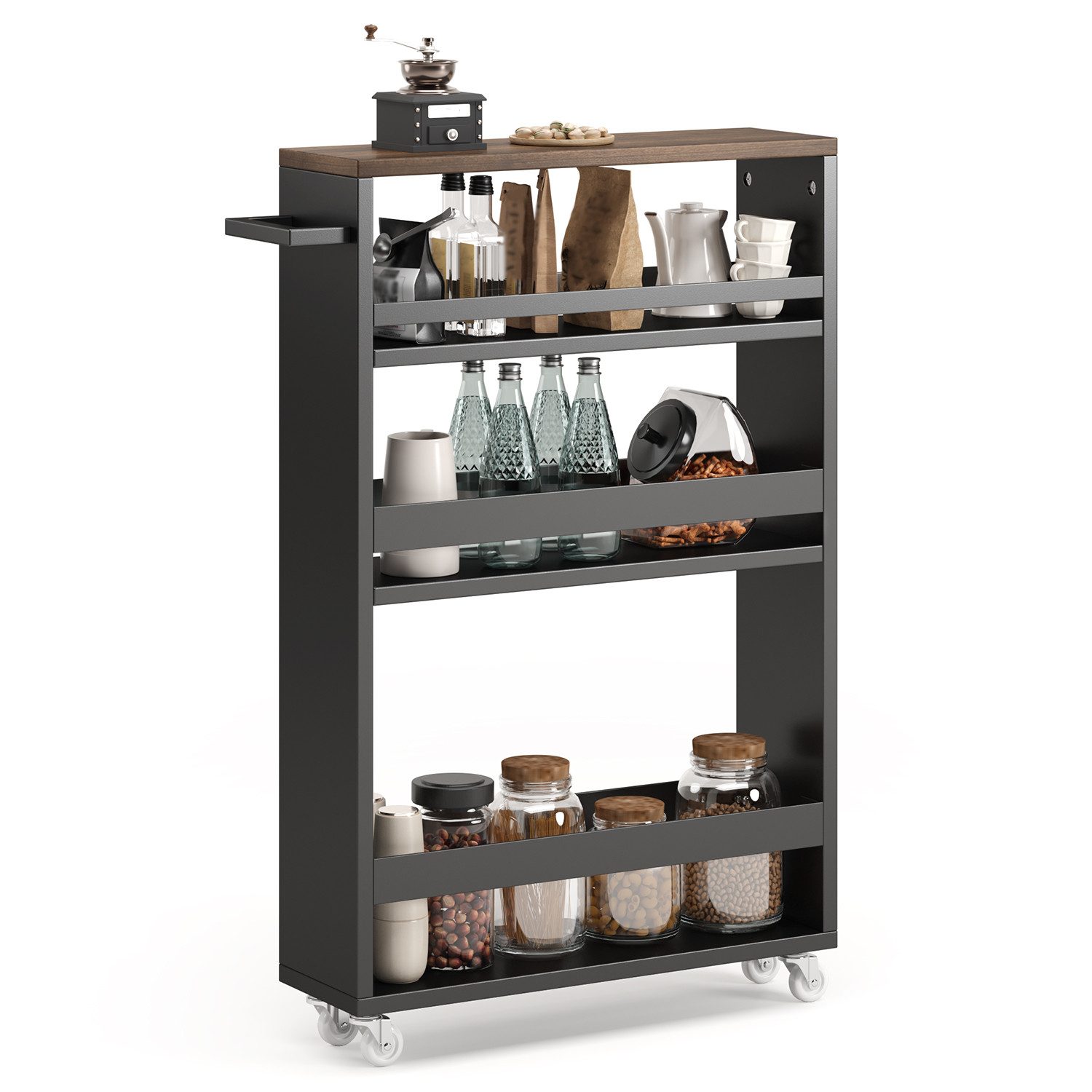 Bealife Küchenwagen Nischenregal mit 3 Ebenen, 15 cm Breit Nischenwagen günstig online kaufen