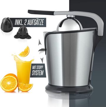 Heinrich´s Zitruspresse HZP 8693, 160,00 W, Juicer, Saftpresse inkl. Fließstopfunktion rostfrei