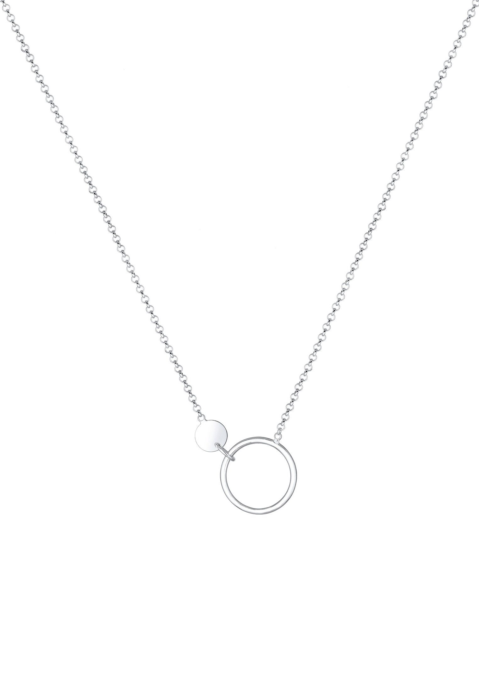 Elli Kette mit Anhänger Erbskette Kreis Plättchen Geo Design 925 Sterling S günstig online kaufen