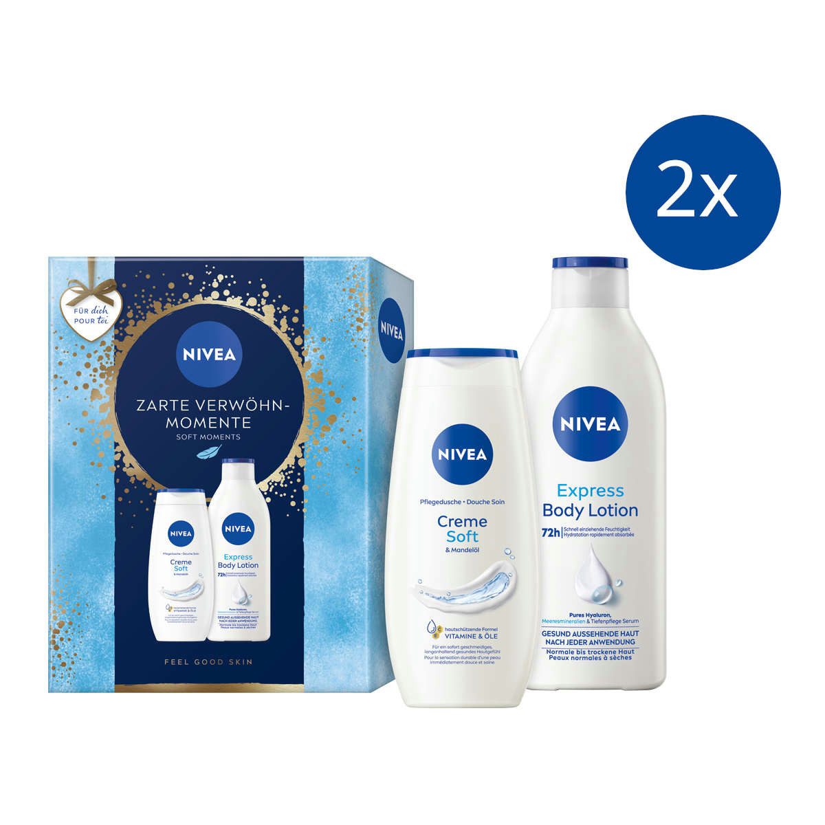 Feuchtigkeitspflege-Set Zarte Verwöhn-Momente 2 x Geschenkset, Soft Pflegedusche + Body Lotion