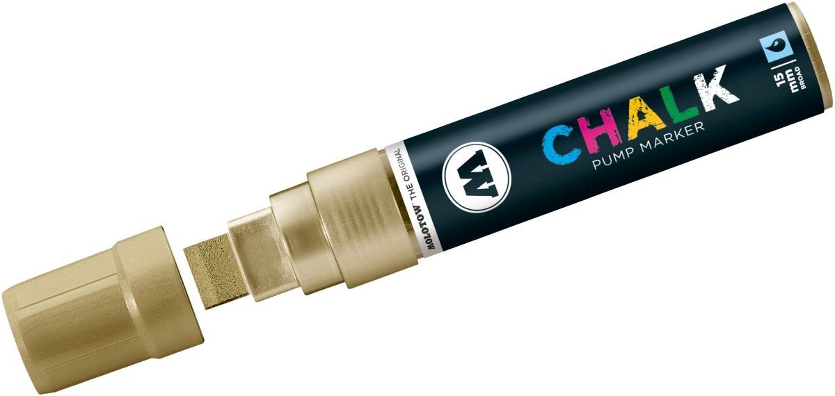 Thumbnail - MOLOTOW Filzstift Windowmarker Chalk nachfüllbar 15mm metallic gold