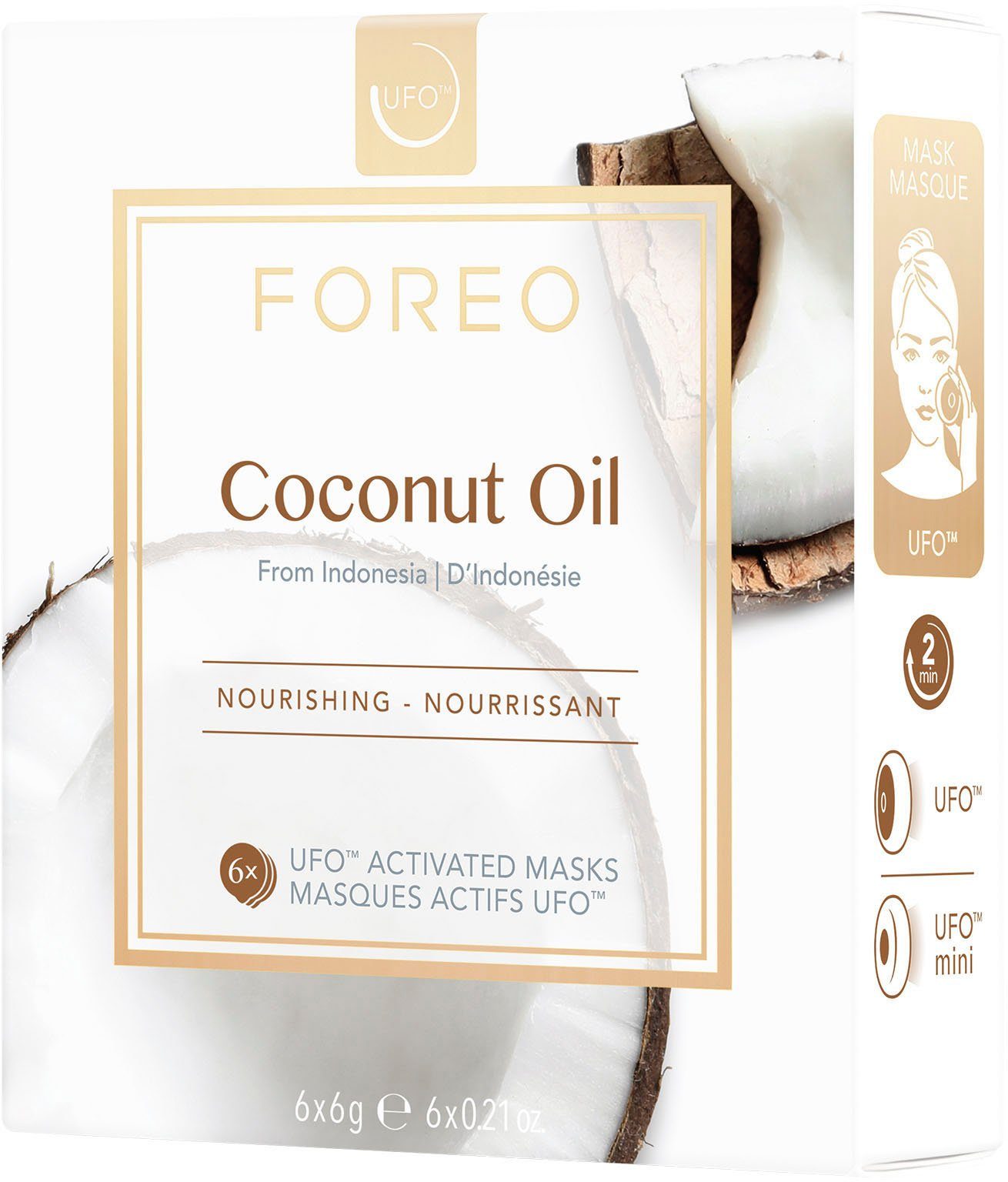 FOREO Gesichtsmaske Foreo ufo mask coconut dehydrierte x 6, oil GesichtsmaskIdeal Feuchtigkeitsspendende für trockene