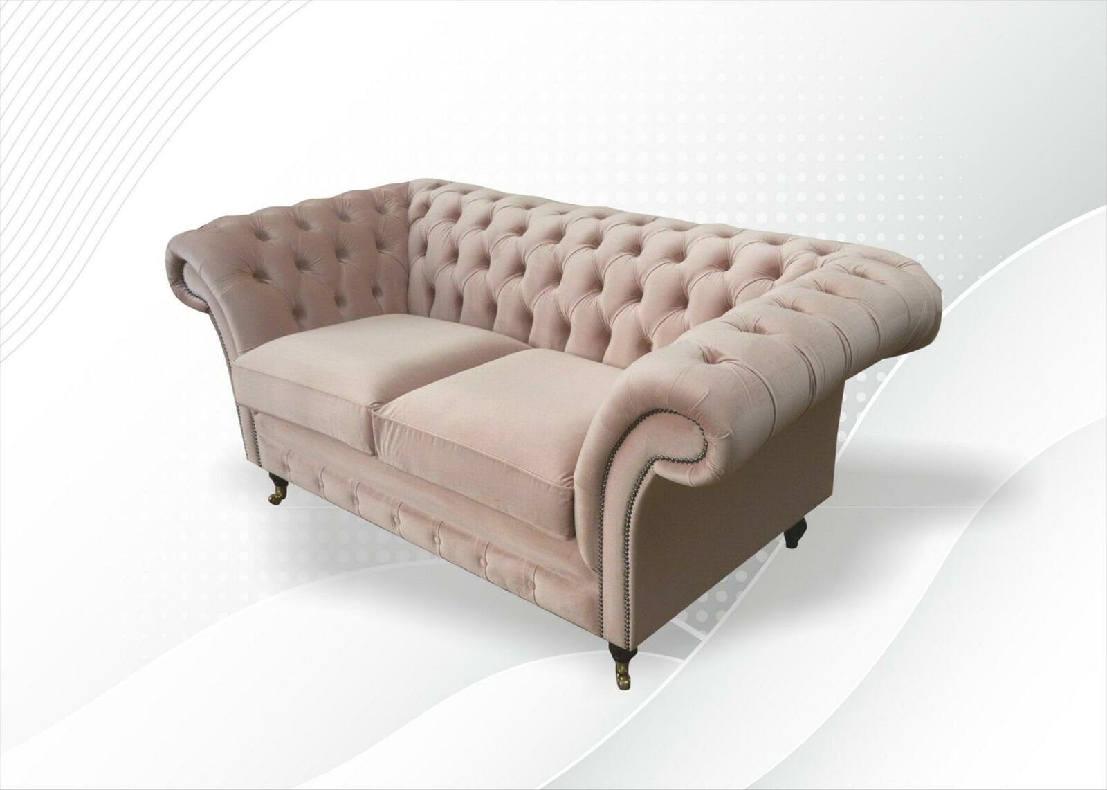 JVmoebel Chesterfield-Sofa Stilvoller Chesterfield 2-Sitzer Pink Wohnzimmermöbel Neu, Made in Europe