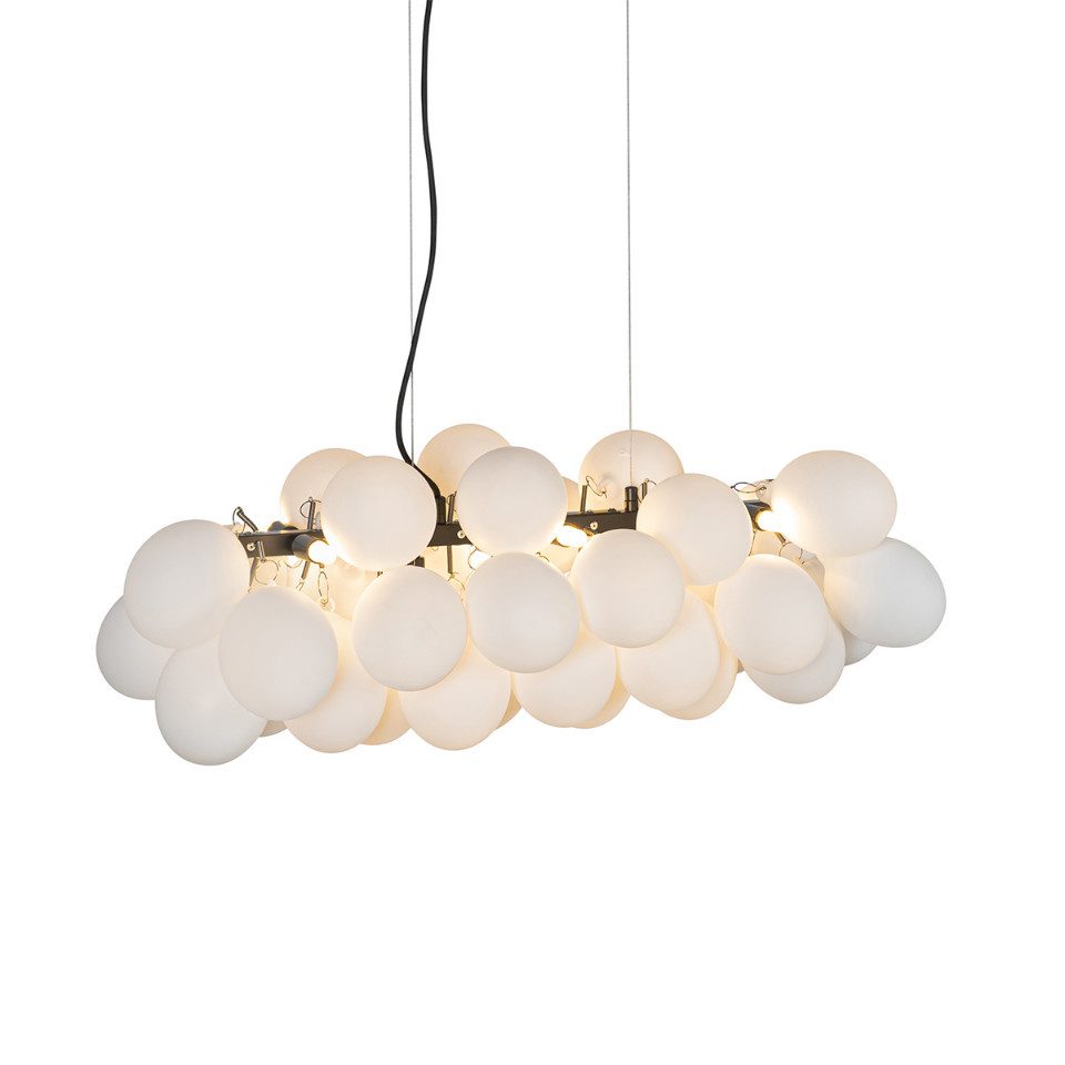 Qazqa Pendelleuchte Uvas, ohne Leuchtmittel, Warmweiß, QAZQA Hängeleuchte, g9, Weiß, Glas, Design