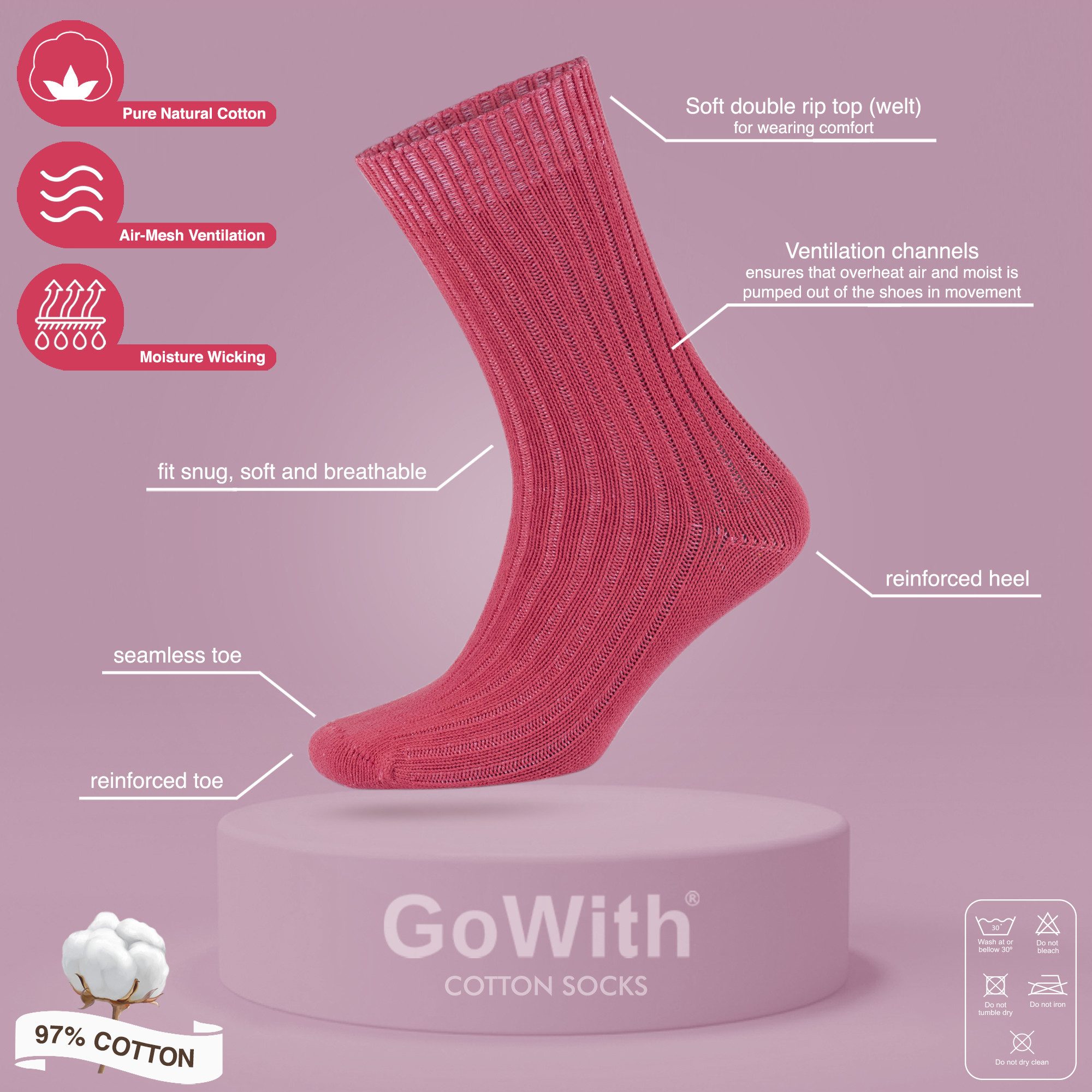 GoWith Wandersocken Biosocken Lang Wandersocken Laufsocken Arbeitssocken (4 günstig online kaufen
