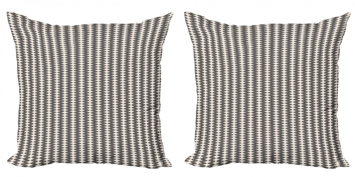 Kissenbezüge Modern Accent Doppelseitiger Digitaldruck, Abakuhaus (2 Stück), Art Deco Optische Täuschung Zigzags