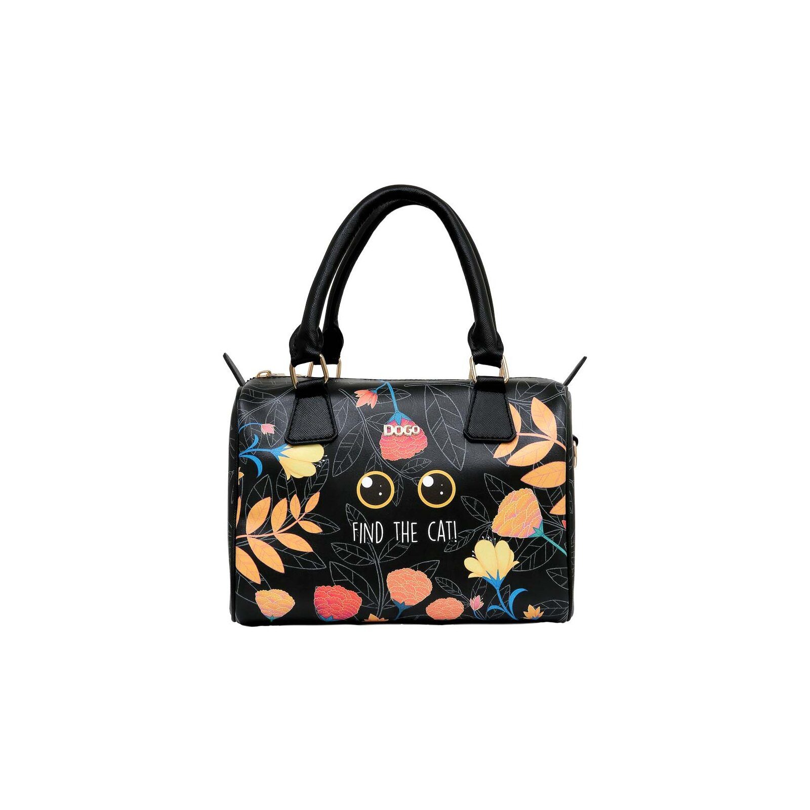 DOGO Schultertasche Clemence Umhängetasche Find The Cat Schultertasche, Handgefertigt