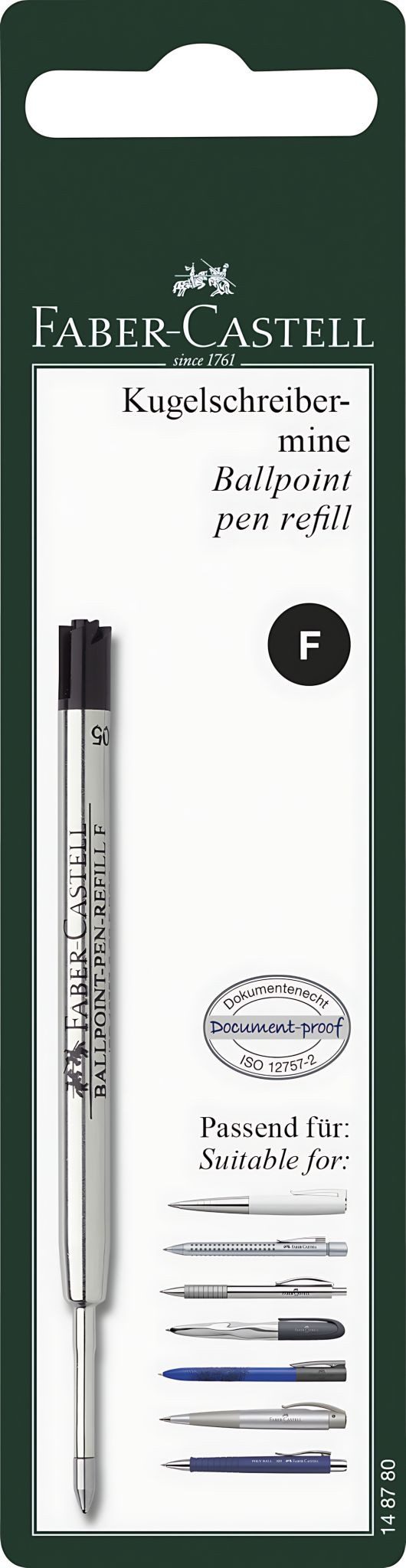 Faber-Castell Kugelschreibermine Faber Castell Kugelschreibermine F schwarz Blister
