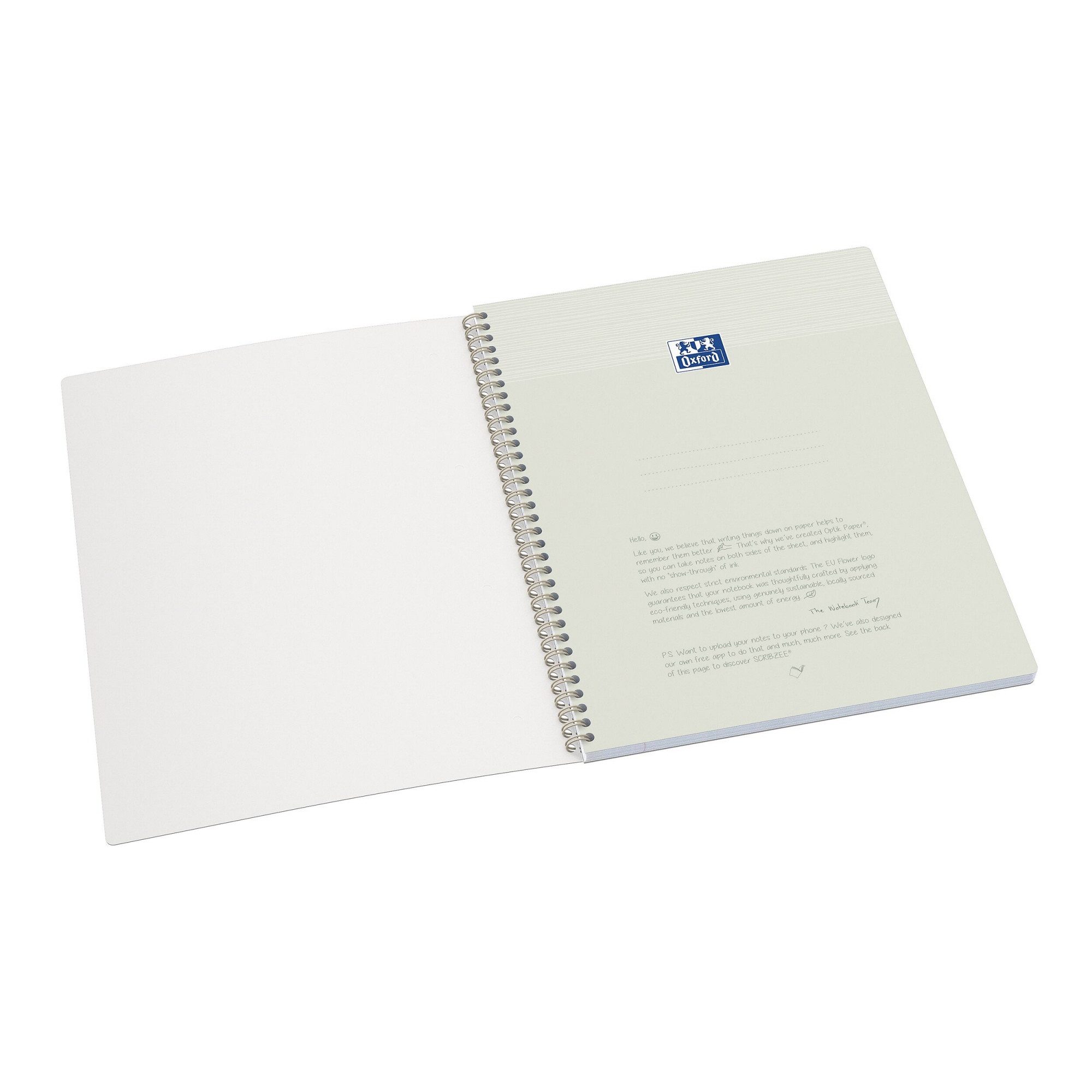 OXFORD Notenblock Notizbuch Origins 400150008 A4+ 70 Blatt grau kariert Packung mit 5 St