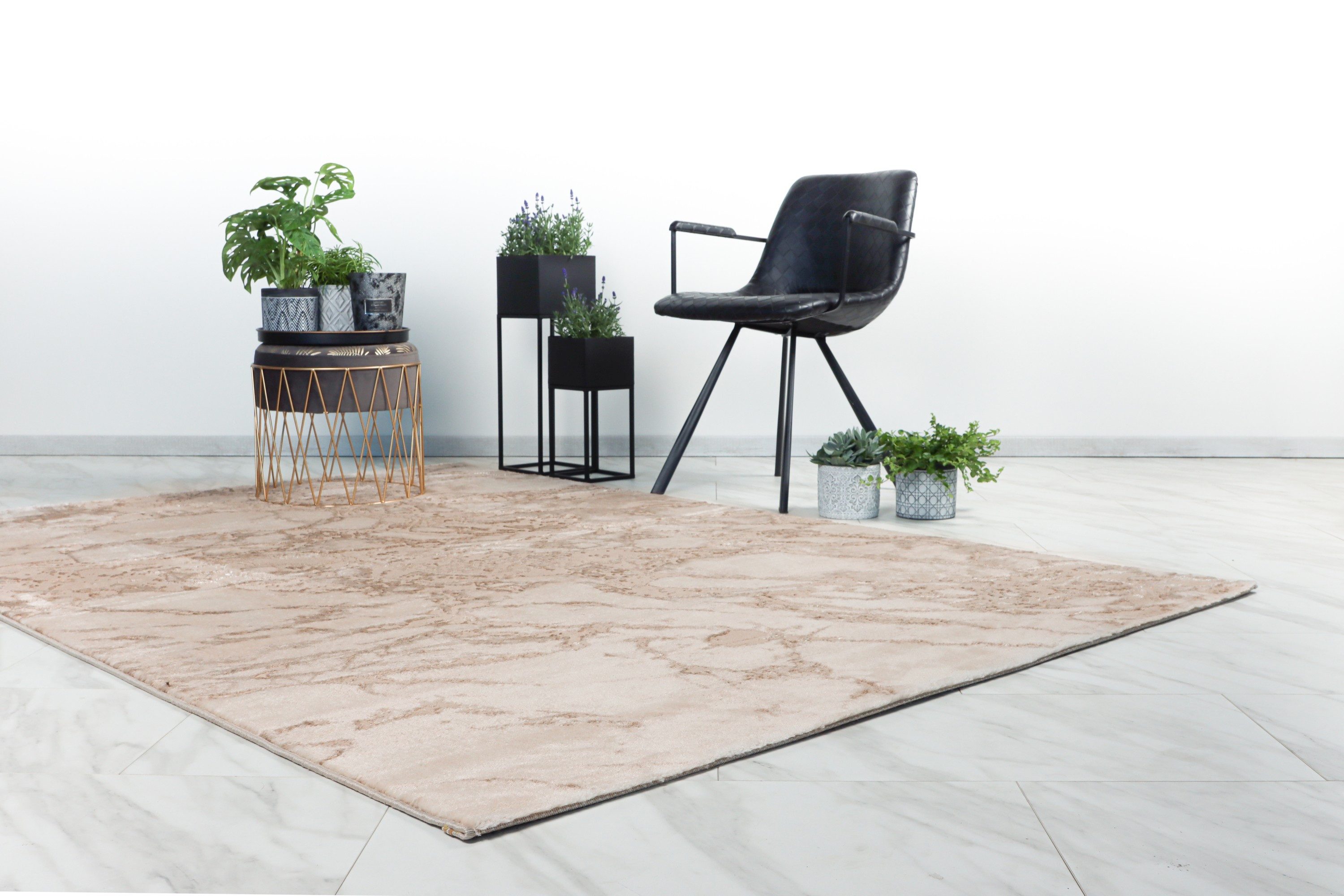 Kayoom Teppich Mineral 425, rechteckig, Höhe: 12 mm, Kurzflor, Hoch Tief Struktur, Wohnzimmer