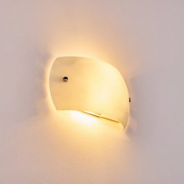 hofstein Wandleuchte »Badoere« Wandlampe aus Glas in Weiß, ohne Leuchtmittel, moderne mit Lichtspiel an der Wand, 2xE14, Innen mit Up & Down-Effekt