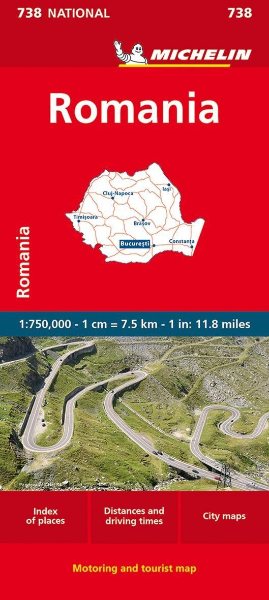 Michelin Rumänien (738) / diverse, Straßen- und Tourismuskarte 1:750.000