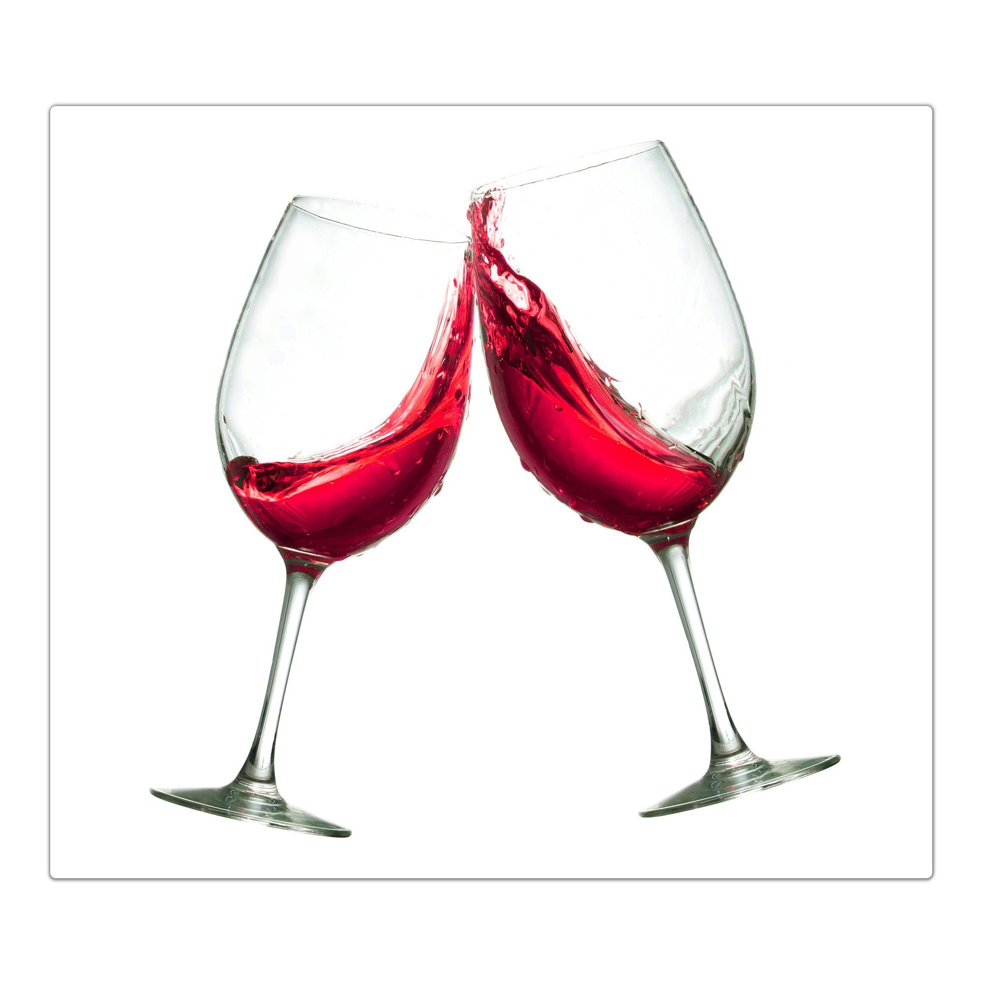 Primedeco Herd-Abdeckplatte Herdabdeckplatte Spritzschutz aus Glas Toasten mit rotem Wein, Glas, (1 tlg) | Herdabdeckplatten