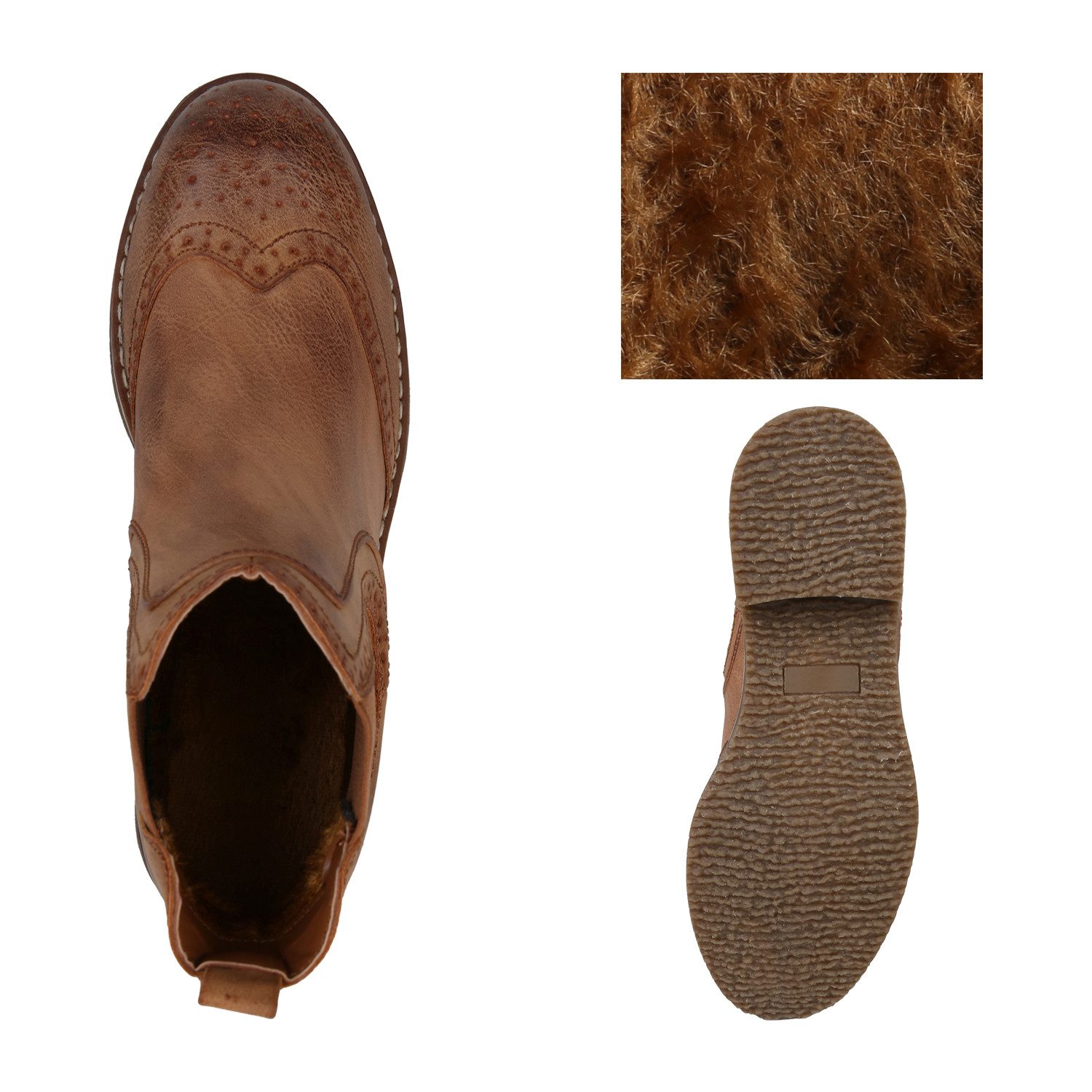 VAN HILL 818251 Chelseaboots Damen Stiefeletten Chelsea Boots Leicht Gefütterte Freizeitschuhe