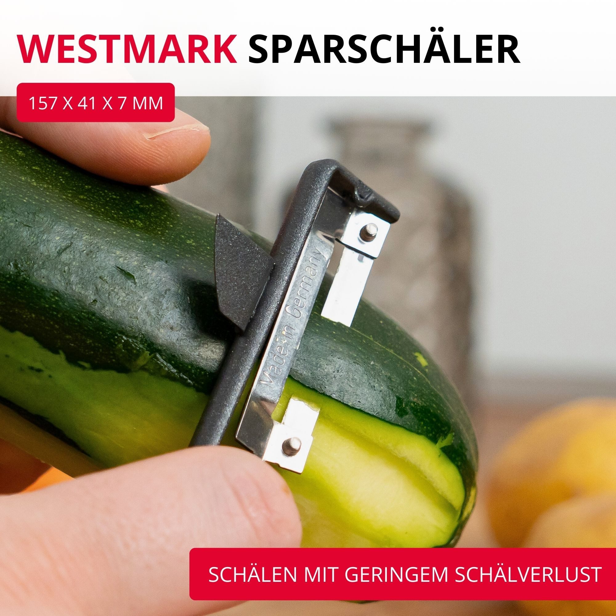 WESTMARK Sparschäler Black Edition, 2 Stk., Ergonomische Kartoffelschäler, Gemüse & Obst, griffige Haptik, Spezialbeschichtung, Made in Germany