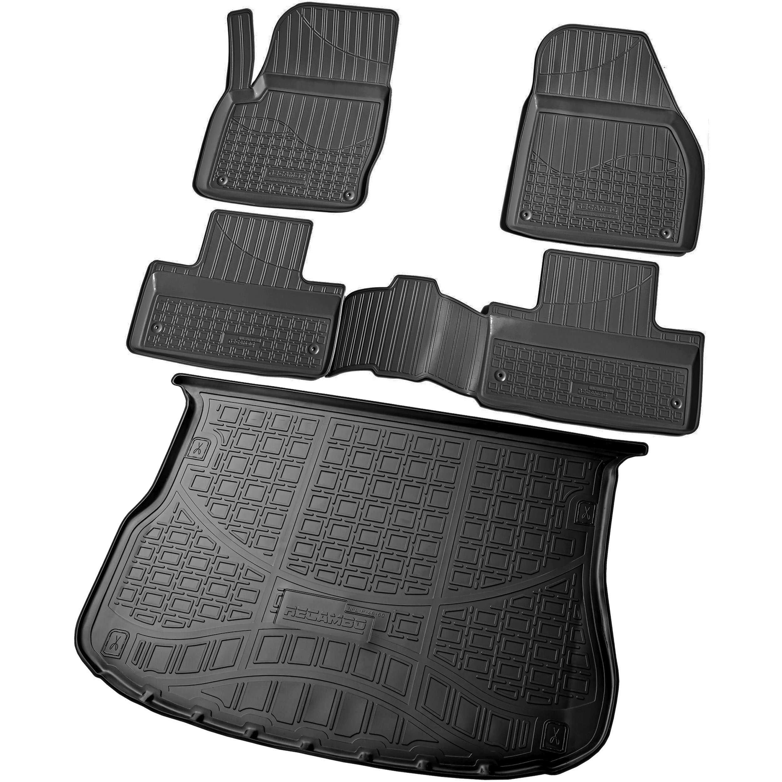 RECAMBO Kofferraumwanne für Range Rover Evoque I, L538, LV, 2011-2018, für Land Rover Range Rover EVOQUE, 100% passgenaue Antirutschmatte, Kofferraum Schutzmatte, Gummimatte