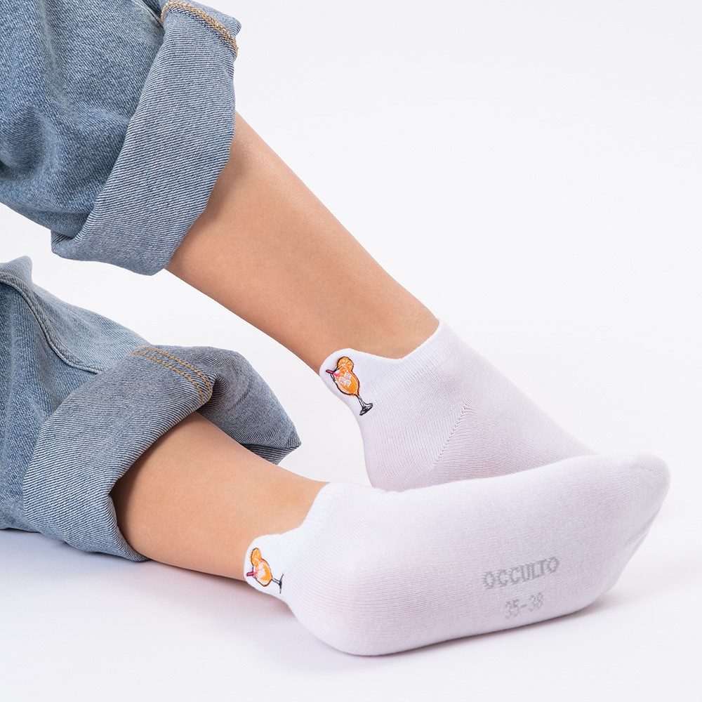 OCCULTO Sneakersocken Damen & Herren Motiv Sneaker Socken 6er Pack (Modell: Luca) (6-Paar)