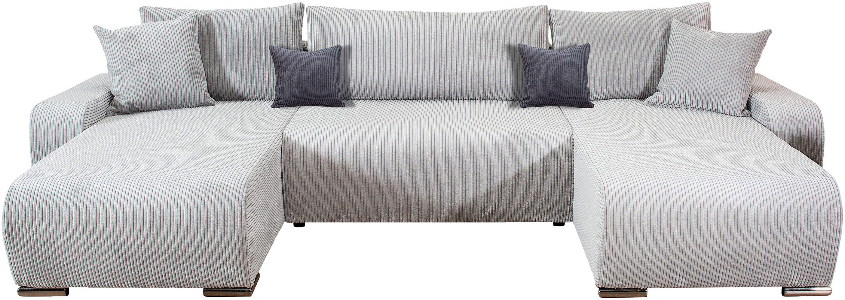 COLLECTION AB Wohnlandschaft Paola U-Form, Breite 314 cm, Wohnlandschaft,2 Ottomane,Bonnelfederkern,Rückenkissen