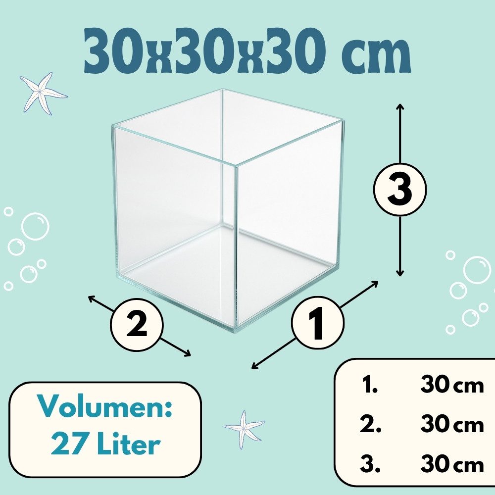 GarPet Aquarium Würfel Aquarium Becken 30 35 40 Glasaquarium Garnelen Nano Cube