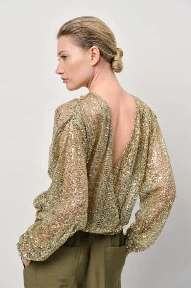 Dante6 Wickelshirt Crazyabout Wickeltop mit Pailletten