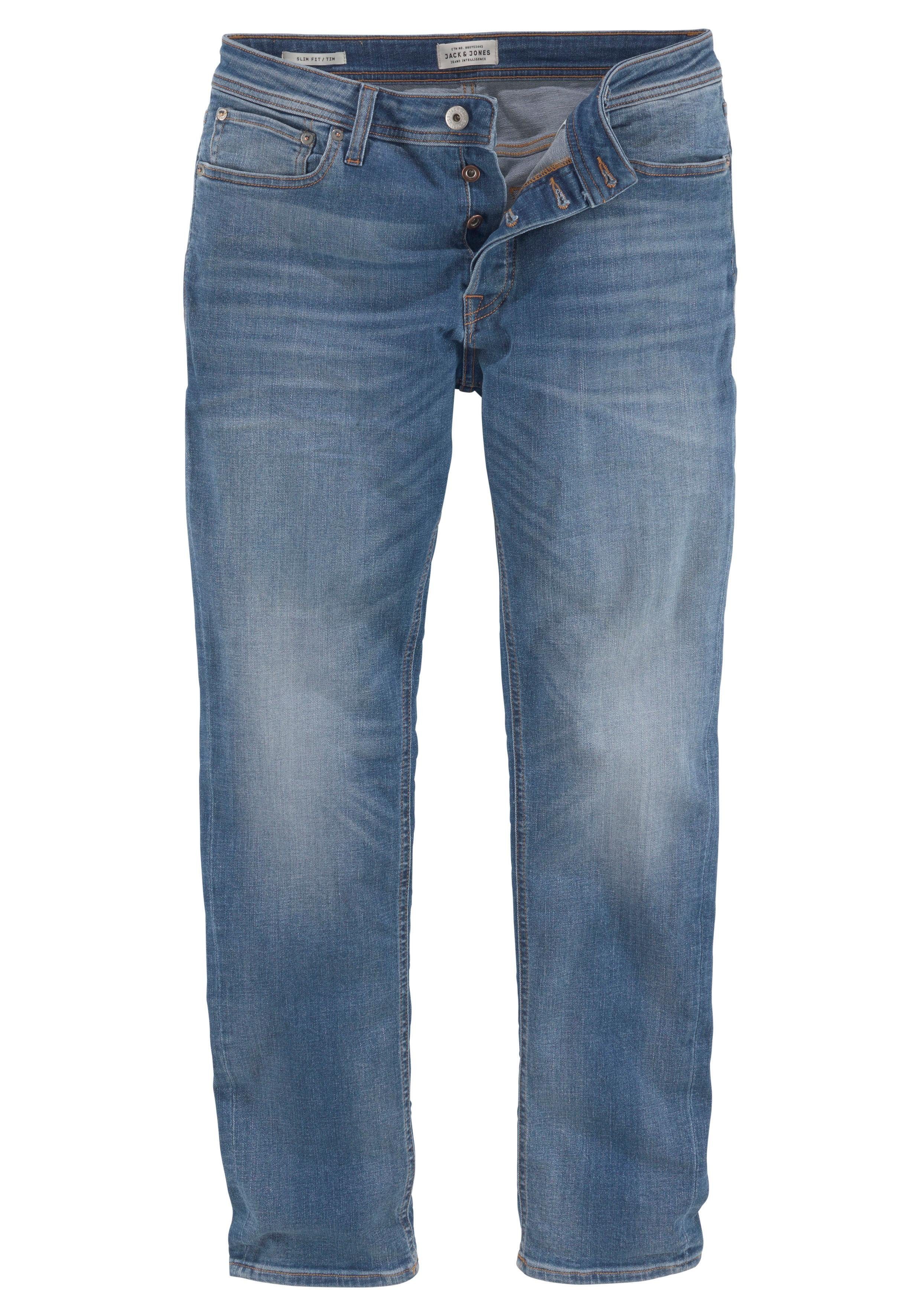 Slim-fit-Jeans JJITIM mit Waschung und praktischen Taschen