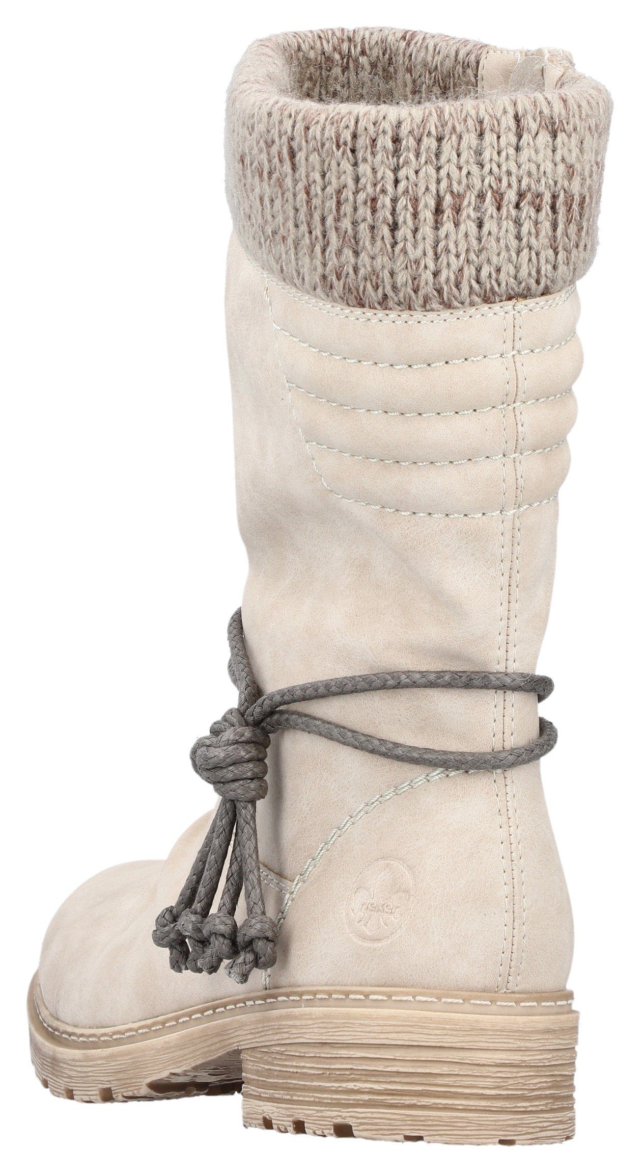 Rieker Winterstiefel mit gestricktem Schaftrand beige