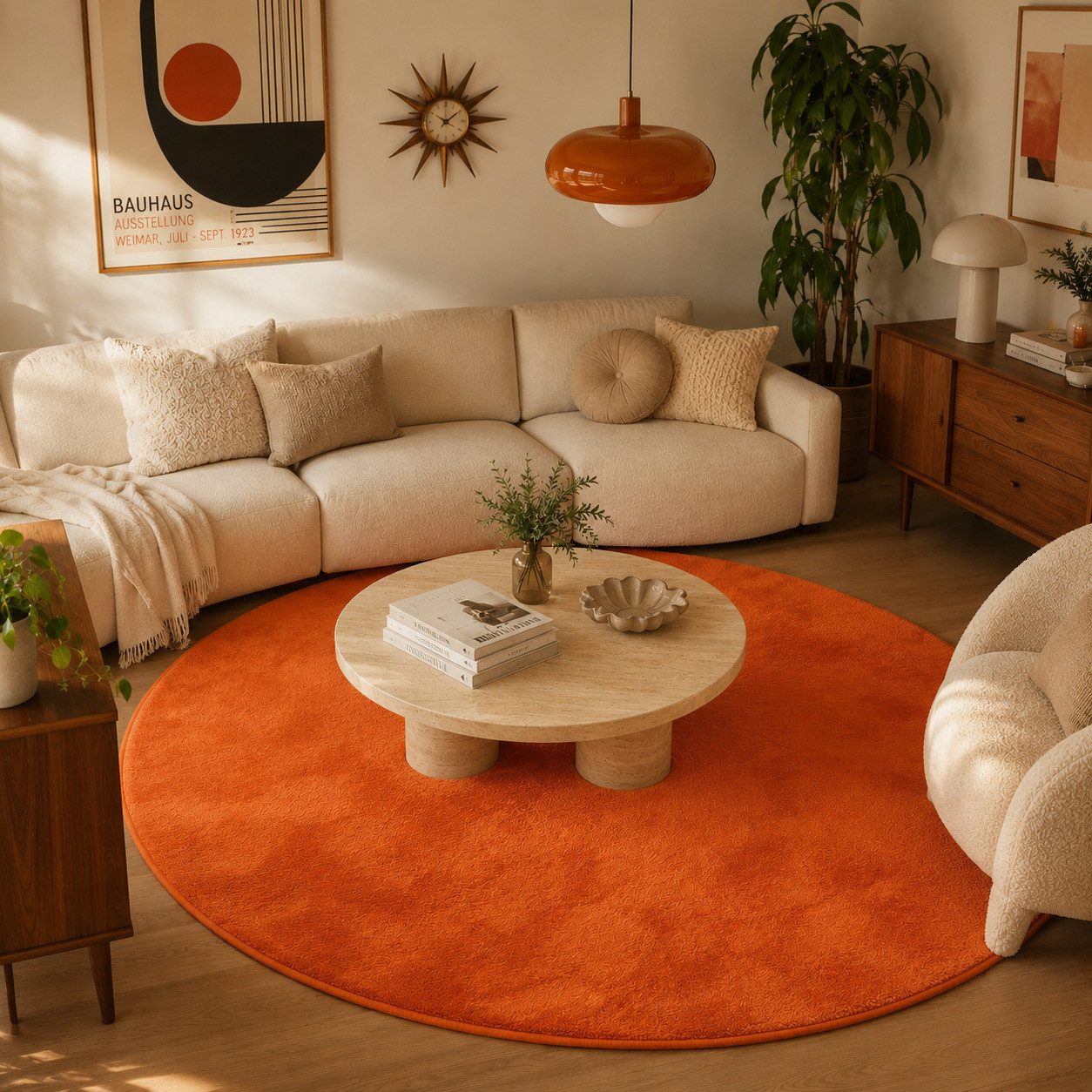Pergamon Hochflor-Teppich Hochflor Langflor Teppich Super Soft Melia Rund, Rund, Höhe: 20 mm