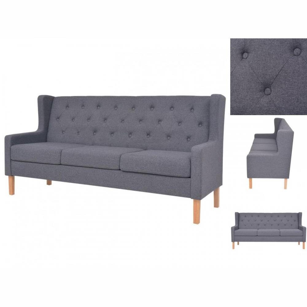 vidaXL Sofa 3-Sitzer-Sofa Stoff Grau Couch
