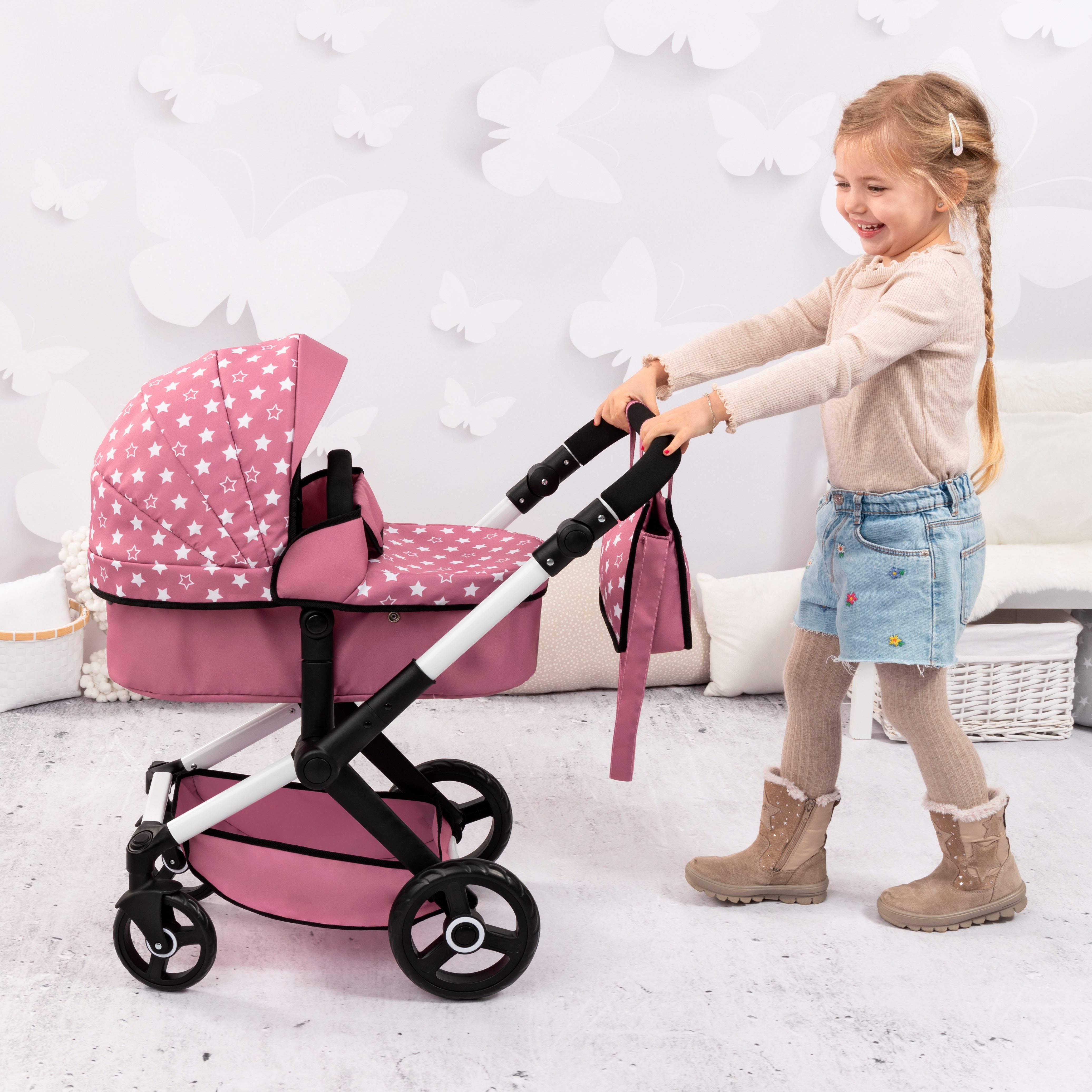 Bayer Kombi-Puppenwagen Xeo, rosa – Bild 5 von 5