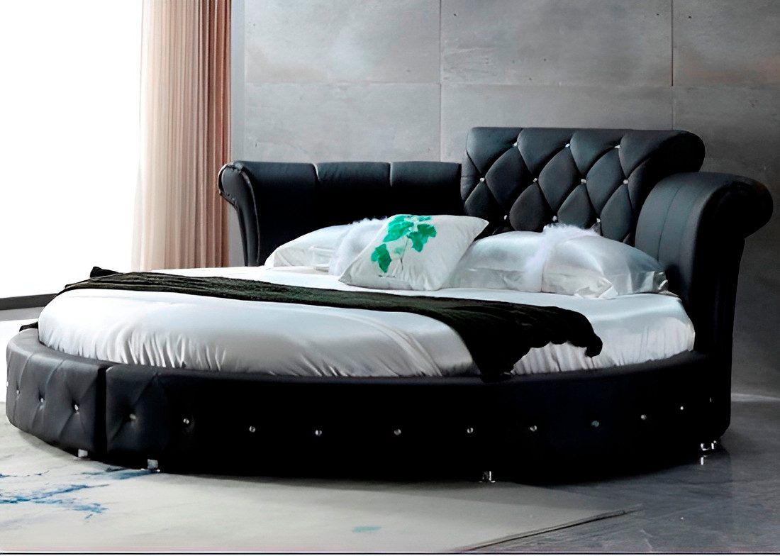 Xlmoebel Rundbett Luxuriöses Chesterfield-Bett mit rundem Polsterdesign (Rund Bett), Hergestellt in Europa