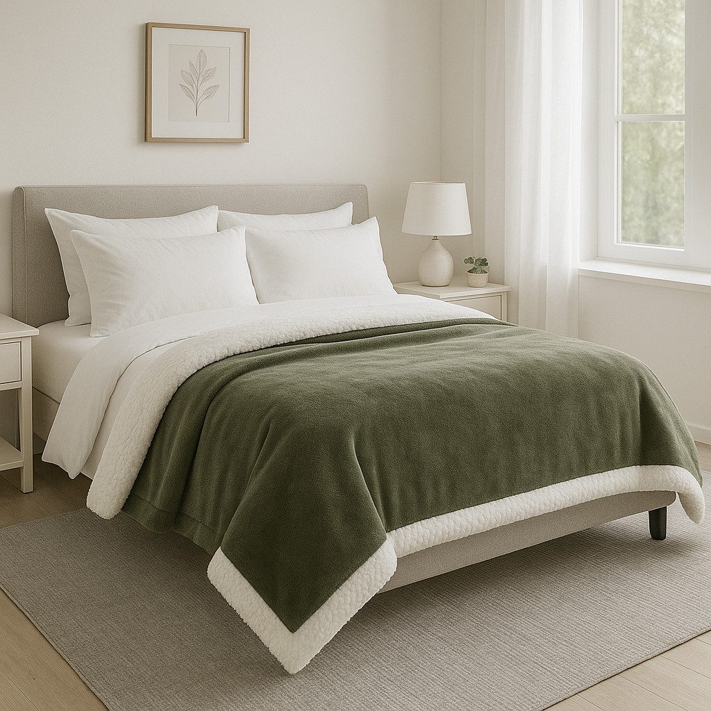 Wohndecke Luxus Flanell Sherpa Kuscheldecke XXL Verona Größe 150x200 cm, Betz, Flauschig Warm