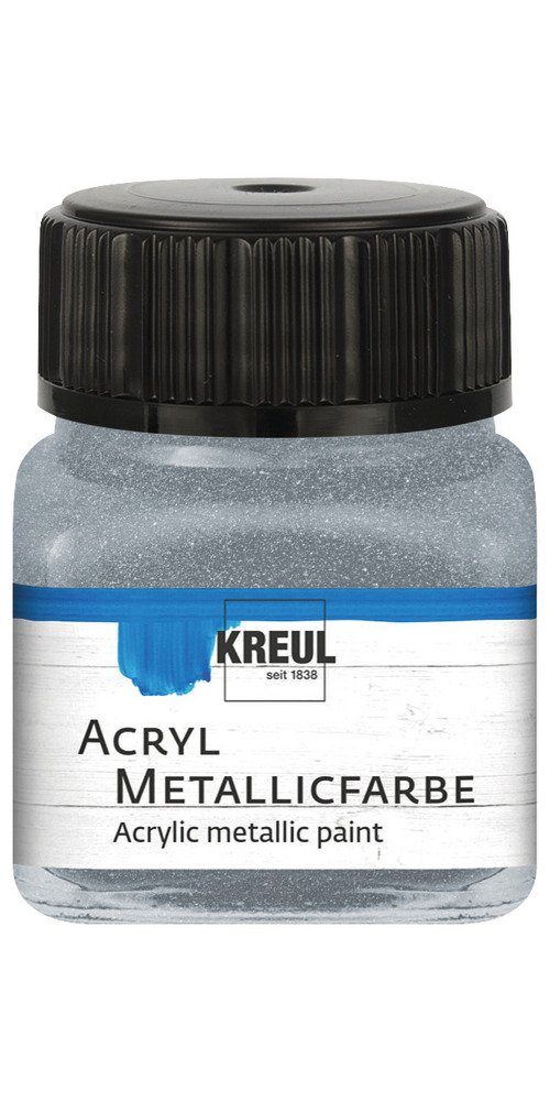 Kreul Metallglanzfarbe Acryl Metallicfarbe, 20 ml Silber