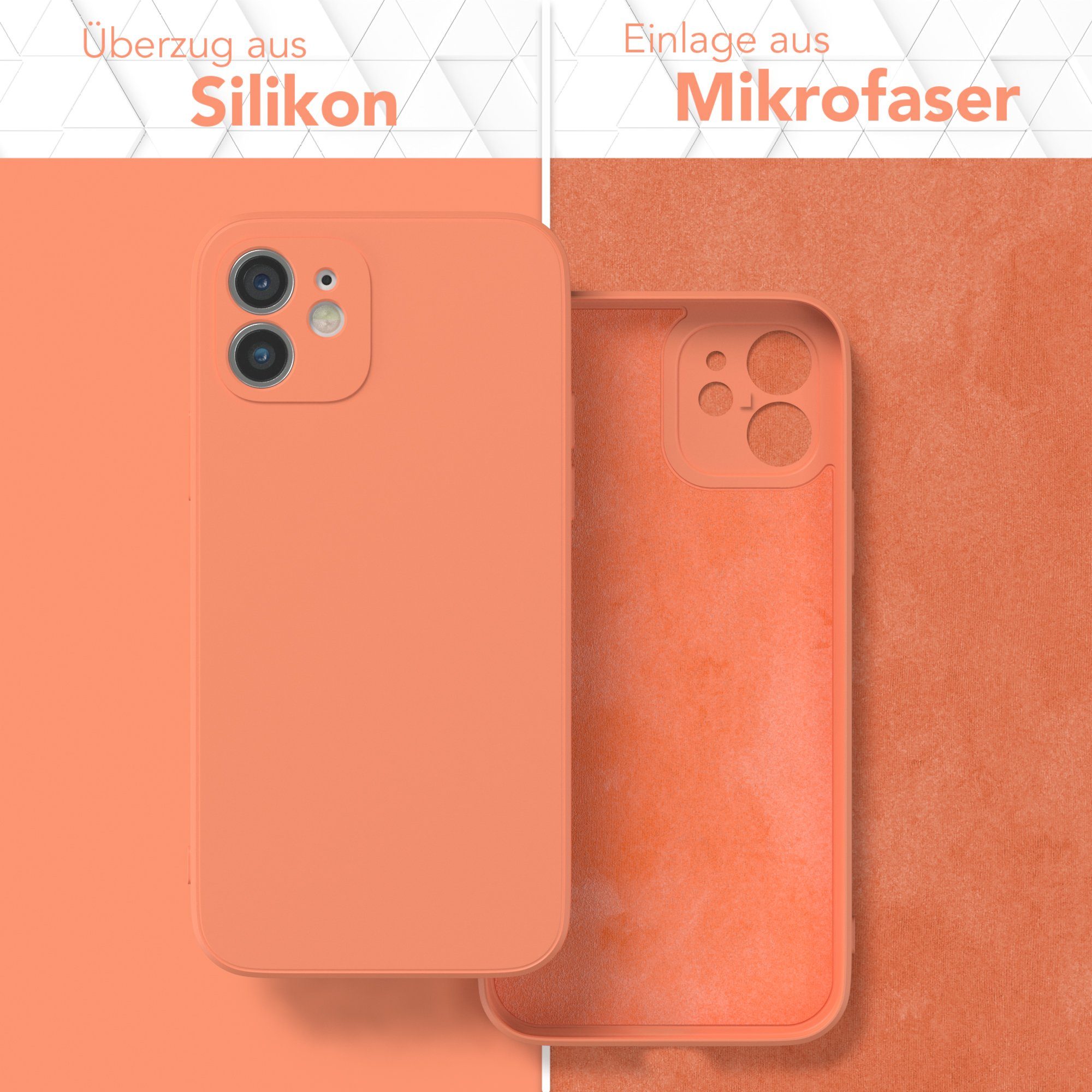 EAZY CASE Handyhülle für Apple iPhone 12 Hülle Silikon 6,1 Zoll, Schutzhülle mit Kameraschutz telefonhülle elastisch bumper tpu Orange