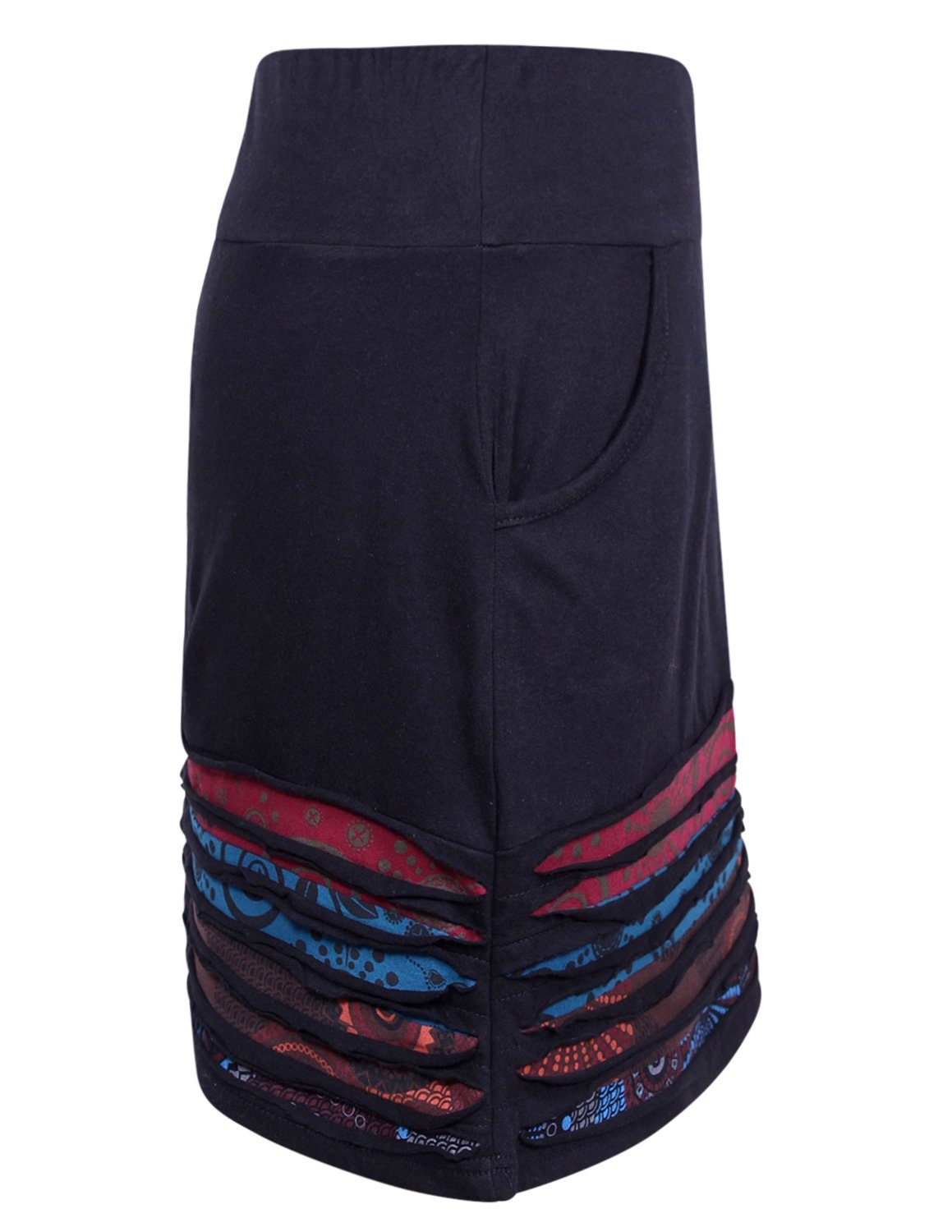 Vishes Sommerrock Kurzer Damen Sommerrock Gestreift zum Überziehen Elfen, Hippie, Goa, Ethno Style