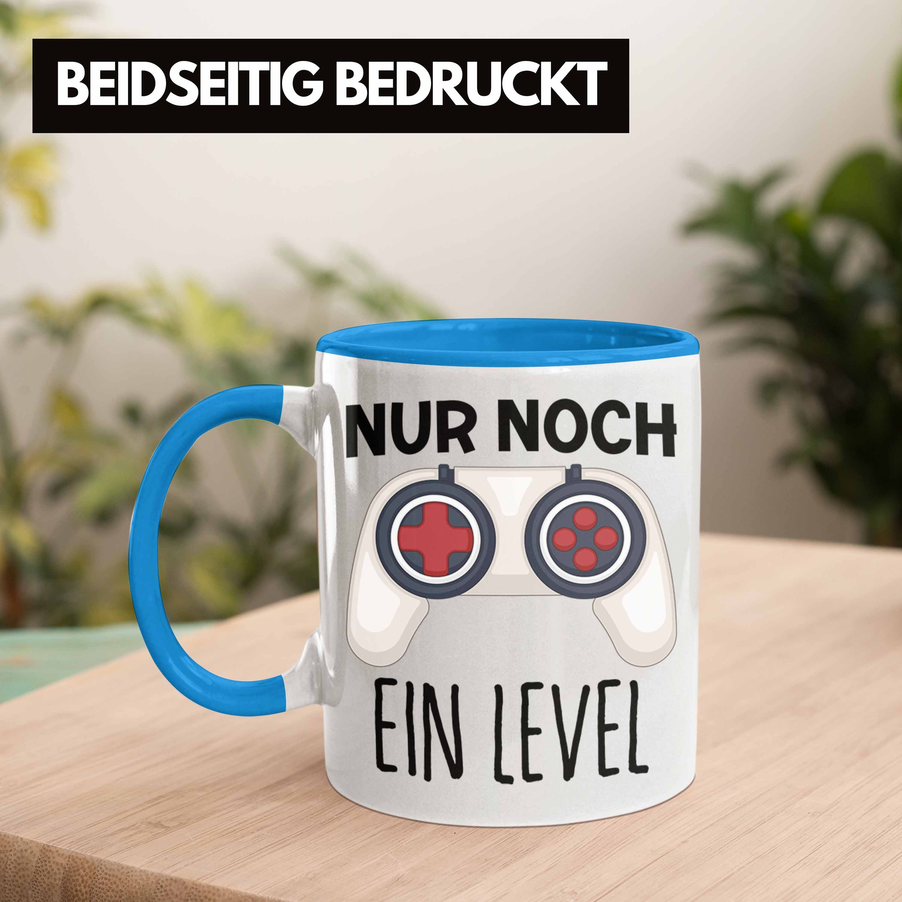 Level Trendation Tasse Spruch Zocker - Tasse Noch Ein Gamer für Geschenk Trendation Nur Blau