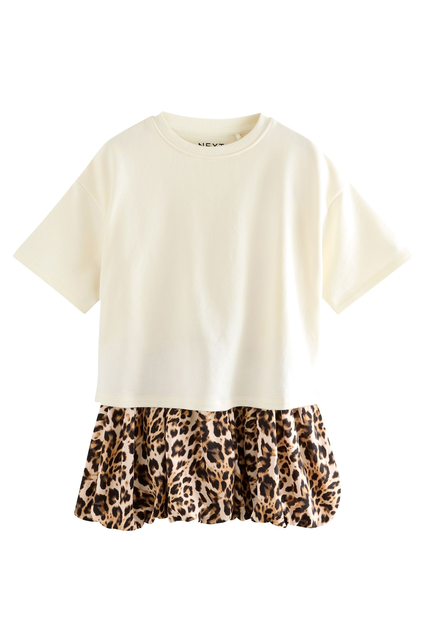 Ballonkleid Kleid mit Animal-Print und Ballonsaum