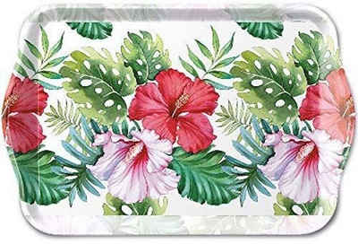 Ambiente Luxury Paper Products Tablett Ambiente Tablett Melamin ca. 13 x 21 cm, Hibiskus Blumen, Blumen Hibiskus