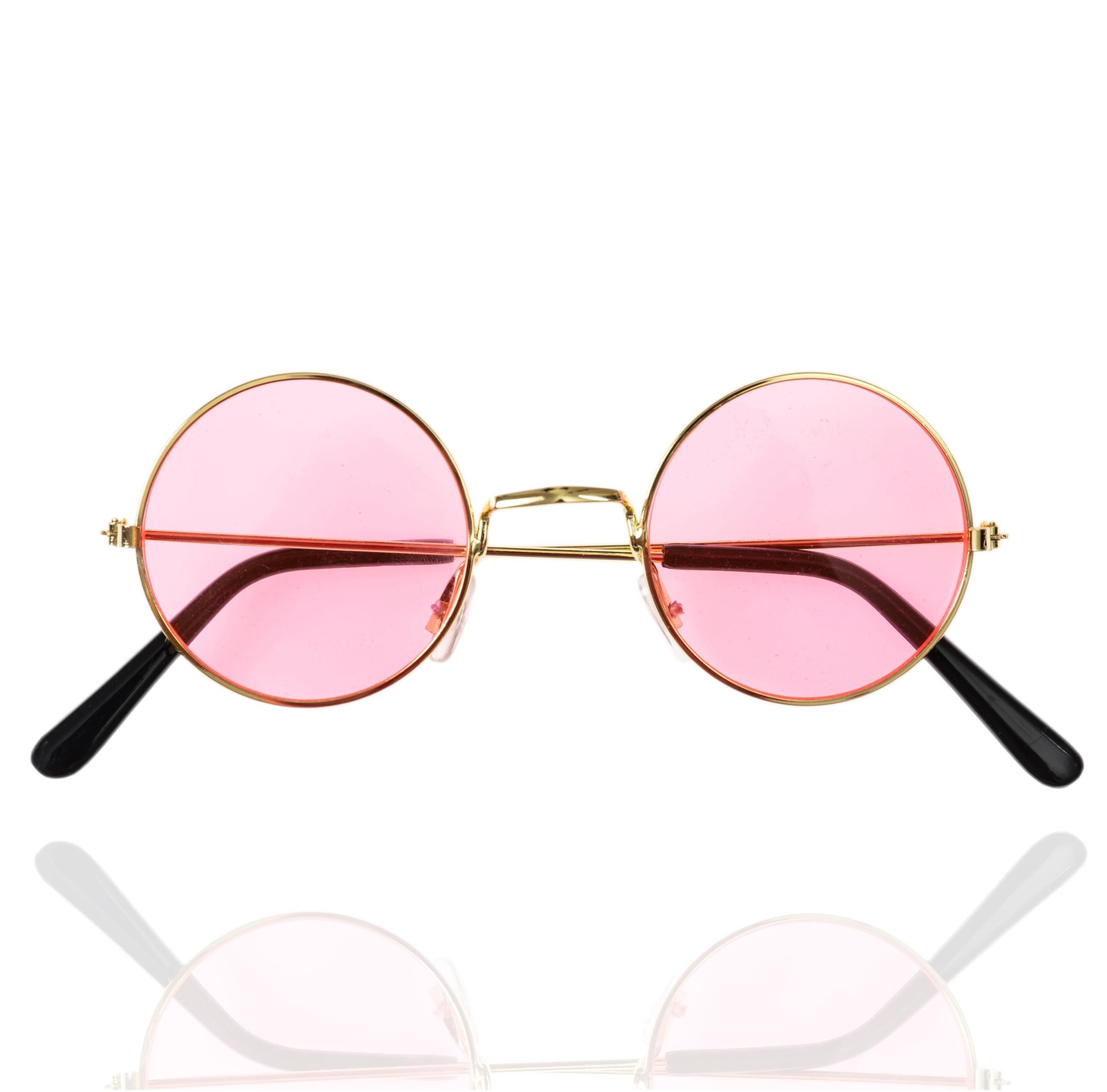 FASCHINFEVER Kostüm Hippiebrille – Ikonische Rundbrille im 60er- & 70er-Jahre Look