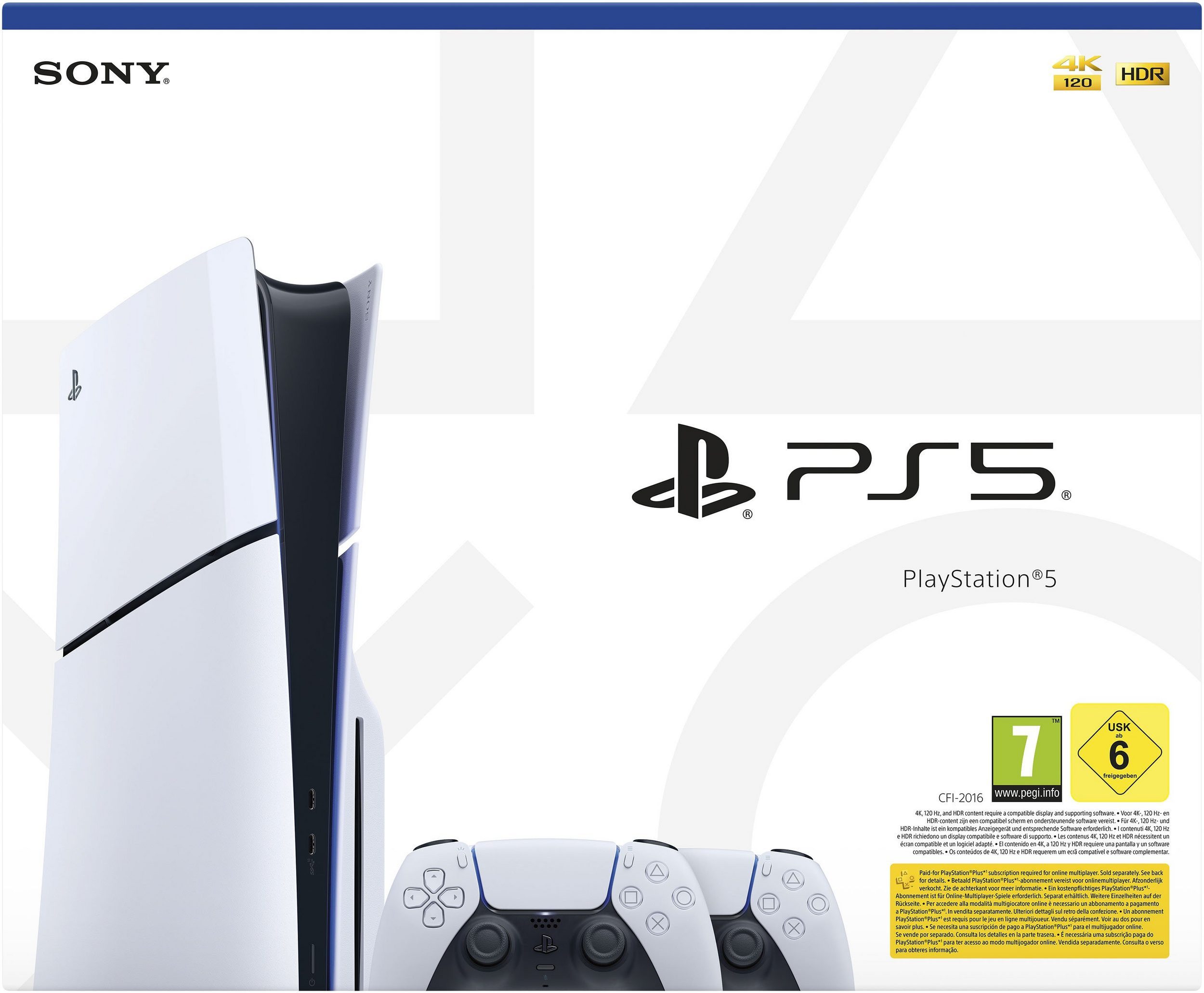 Playstation PS5 Konsole Slim Laufwerk inkl. 2 DualSense Wireless-Controller 1TB