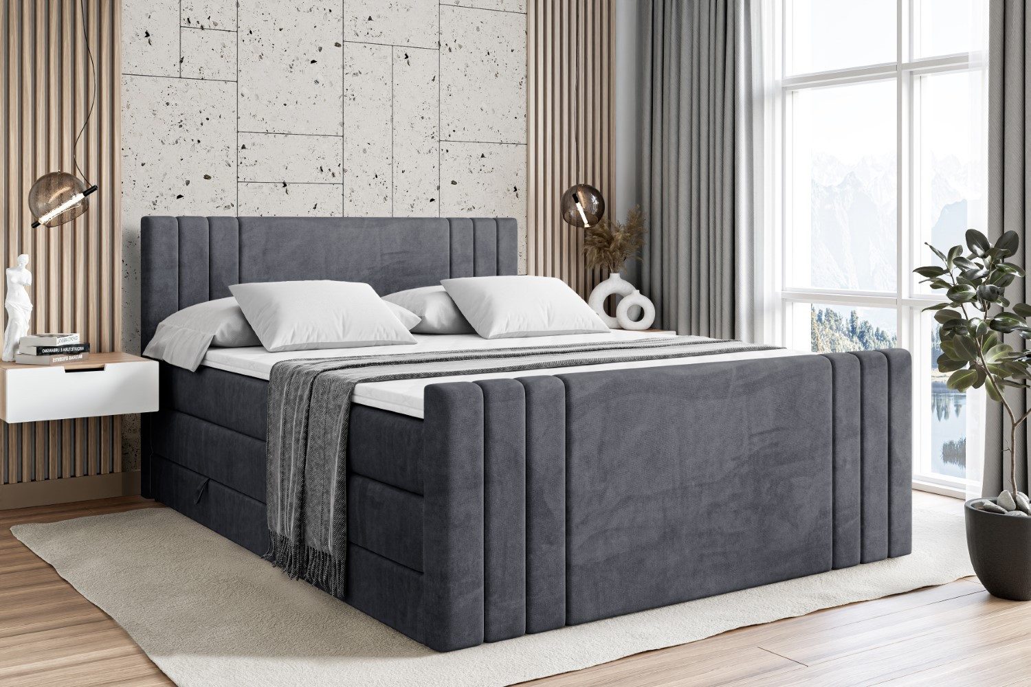 ALTDECOR Boxspringbett IDRIKO-Z KING (Multipocket-Matratze H4, günstig online kaufen