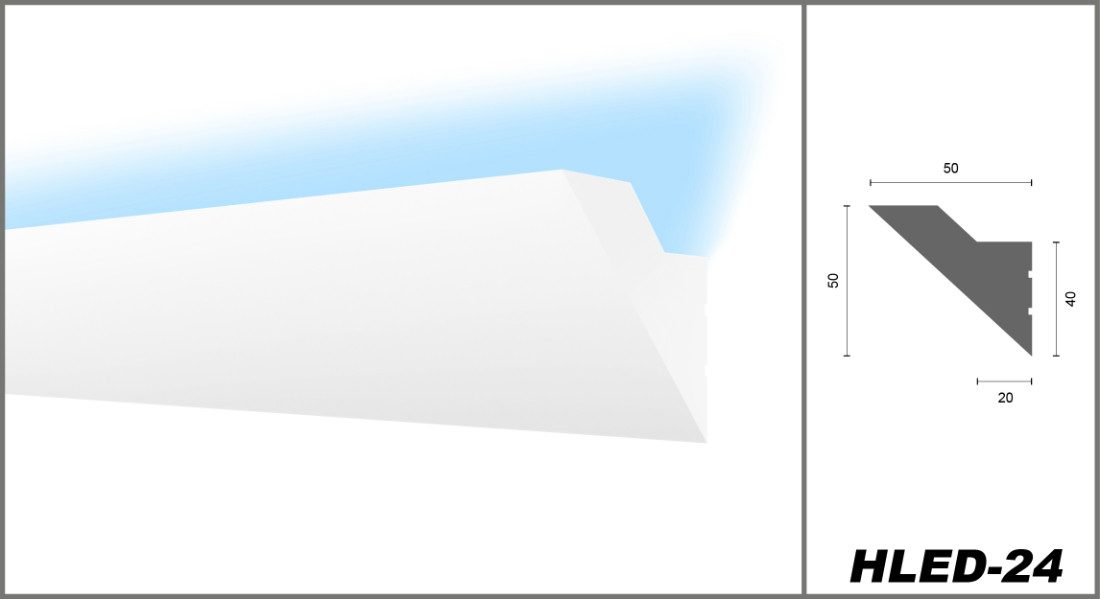 HEXIMO Eckprofil HLED 24 (LED Stuckleisten klassisch, XPS Styropor indirekt günstig online kaufen
